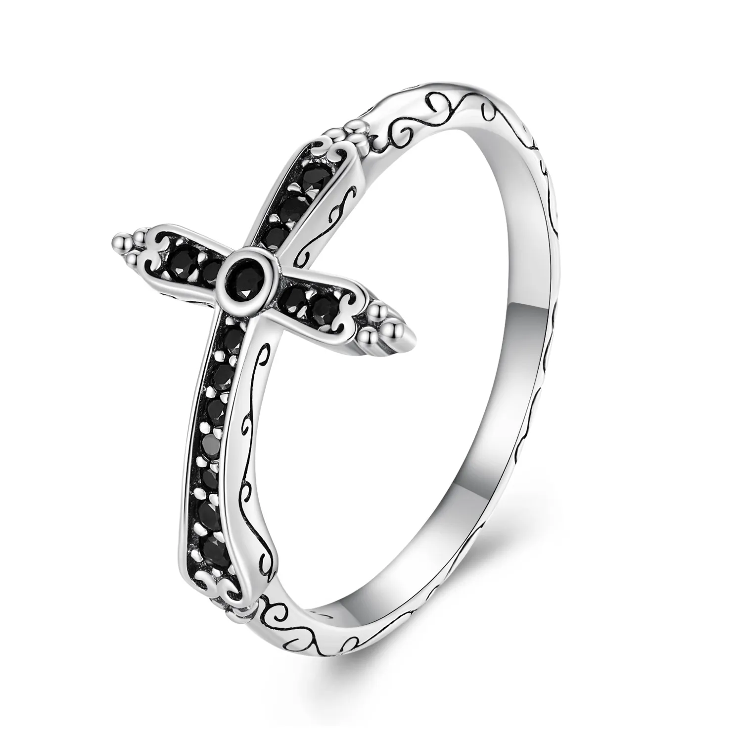 pandora style vintage cross ring scr930