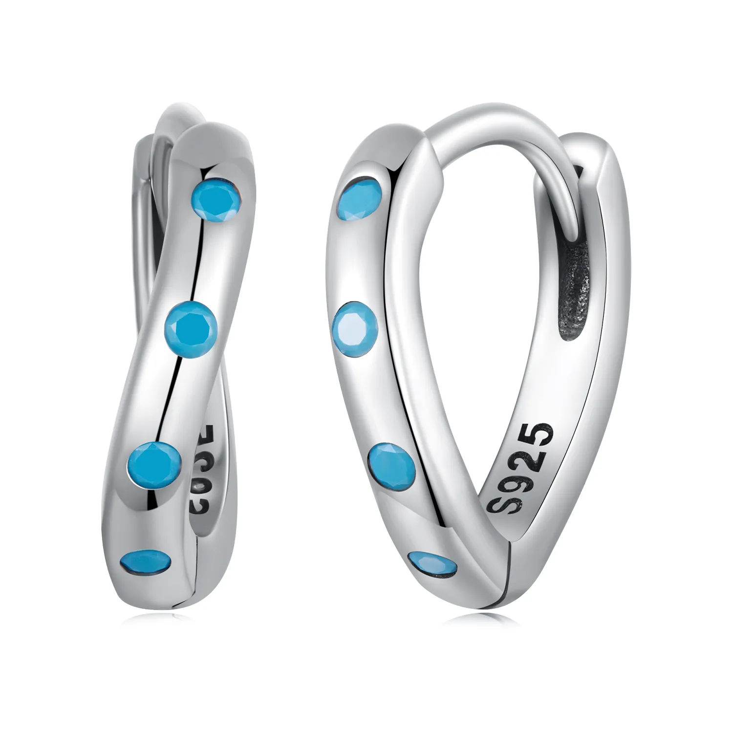 pandora style wave hoops earrings sce1593