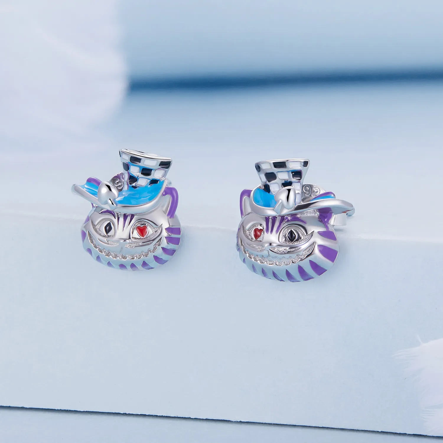 Pandora Style Weird Magician Cat Stud Earrings - BSE823