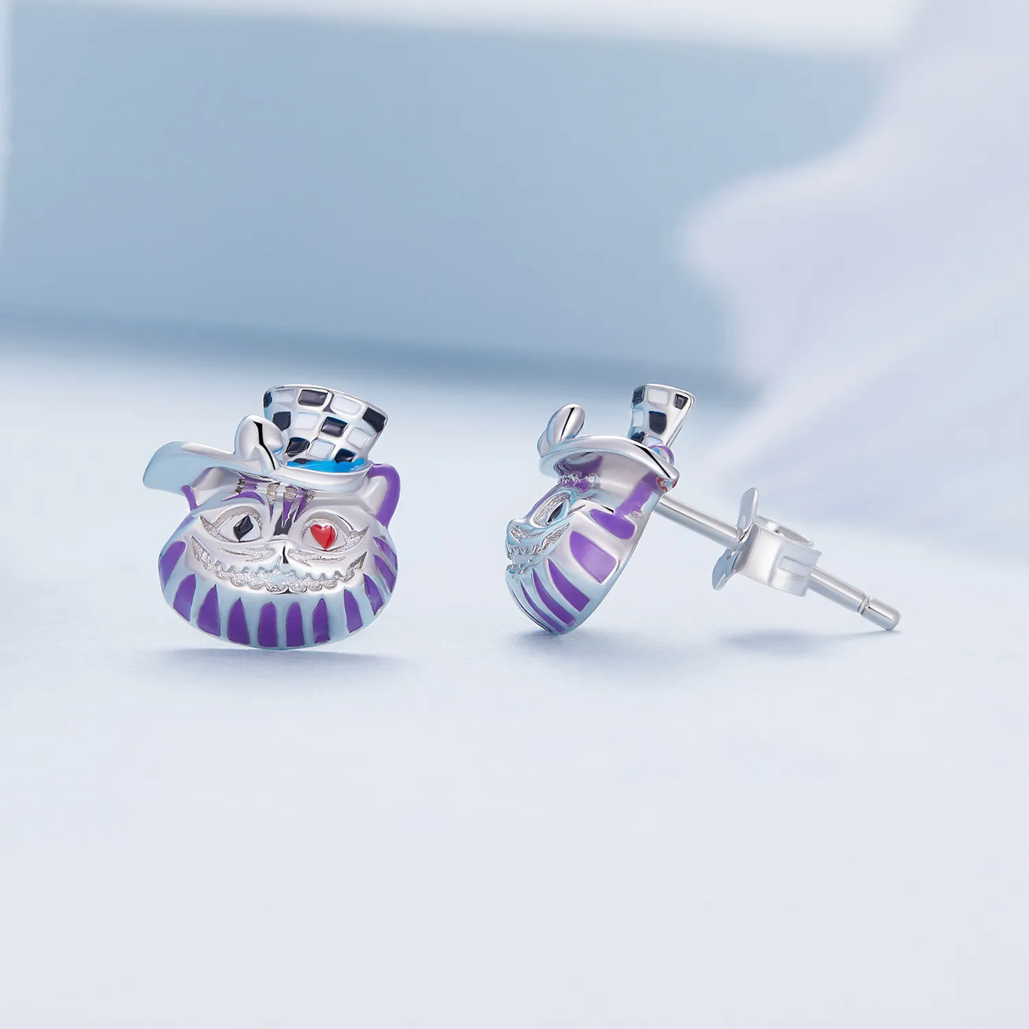 Pandora Style Weird Magician Cat Stud Earrings - BSE823