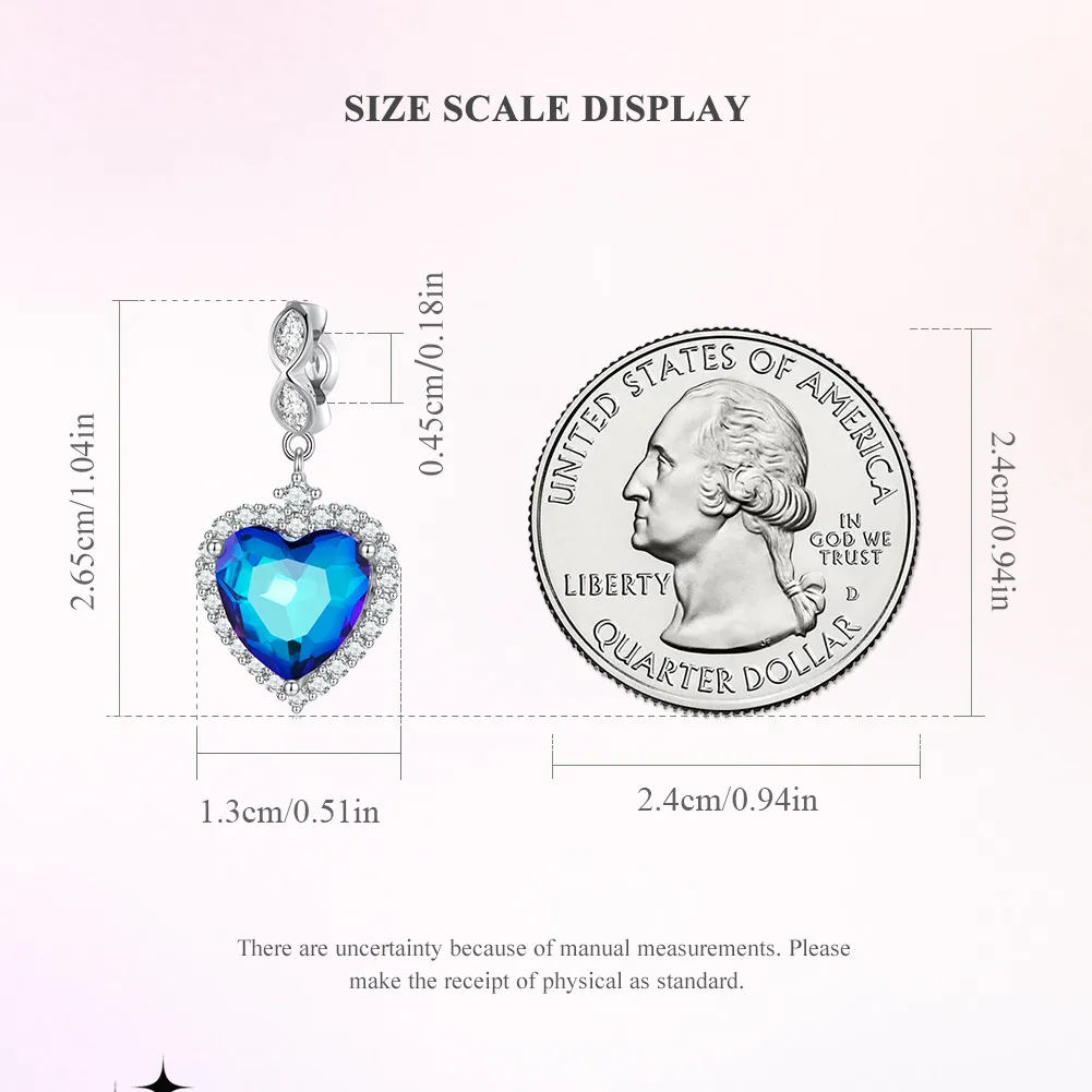 Pandora Style Blue Heart Charm - BSC775