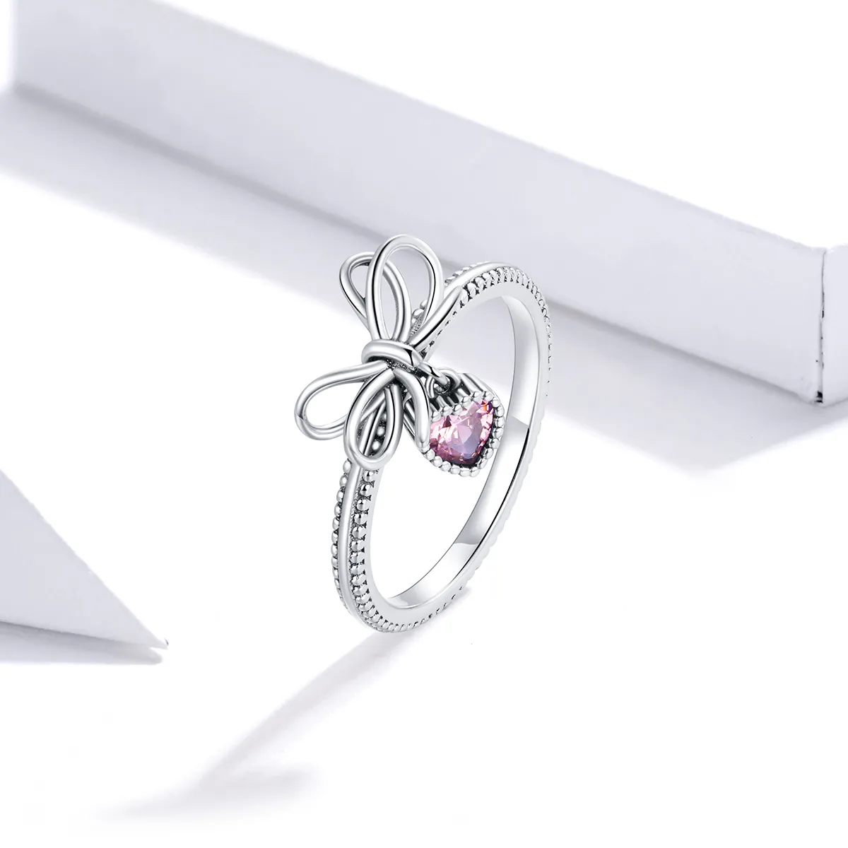 Pandora Style Bow Ring Silver - SCR682