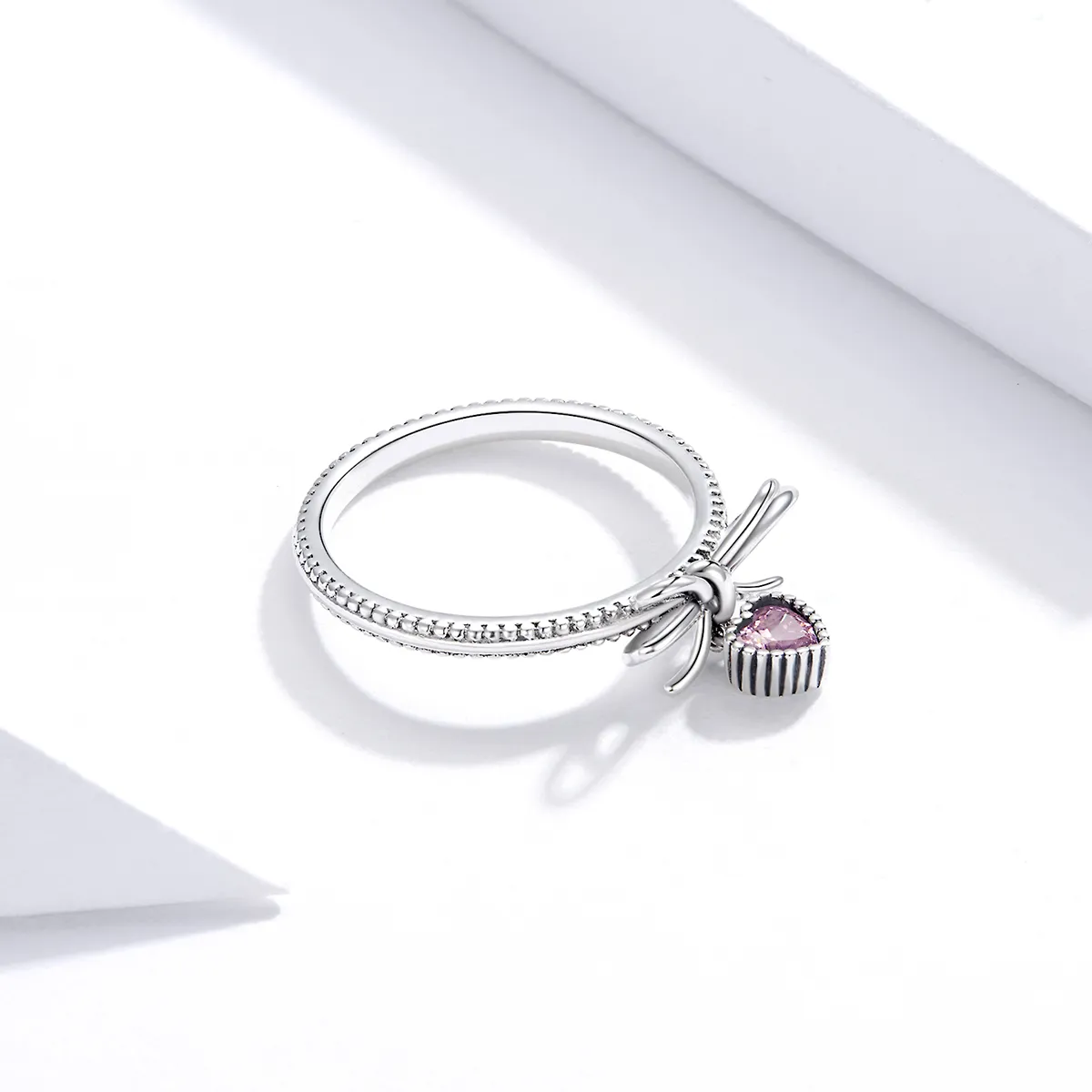 Pandora Style Bow Ring Silver - SCR682