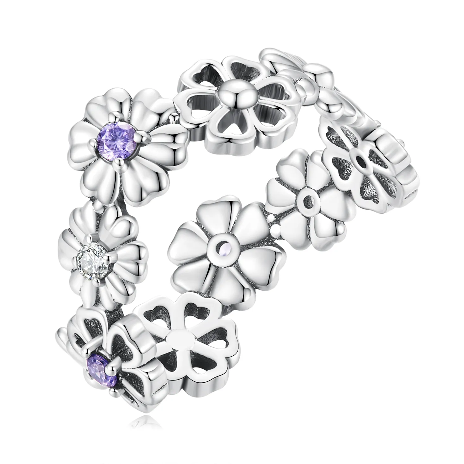 Pandora Style Daisy Chain Ring - SCR873