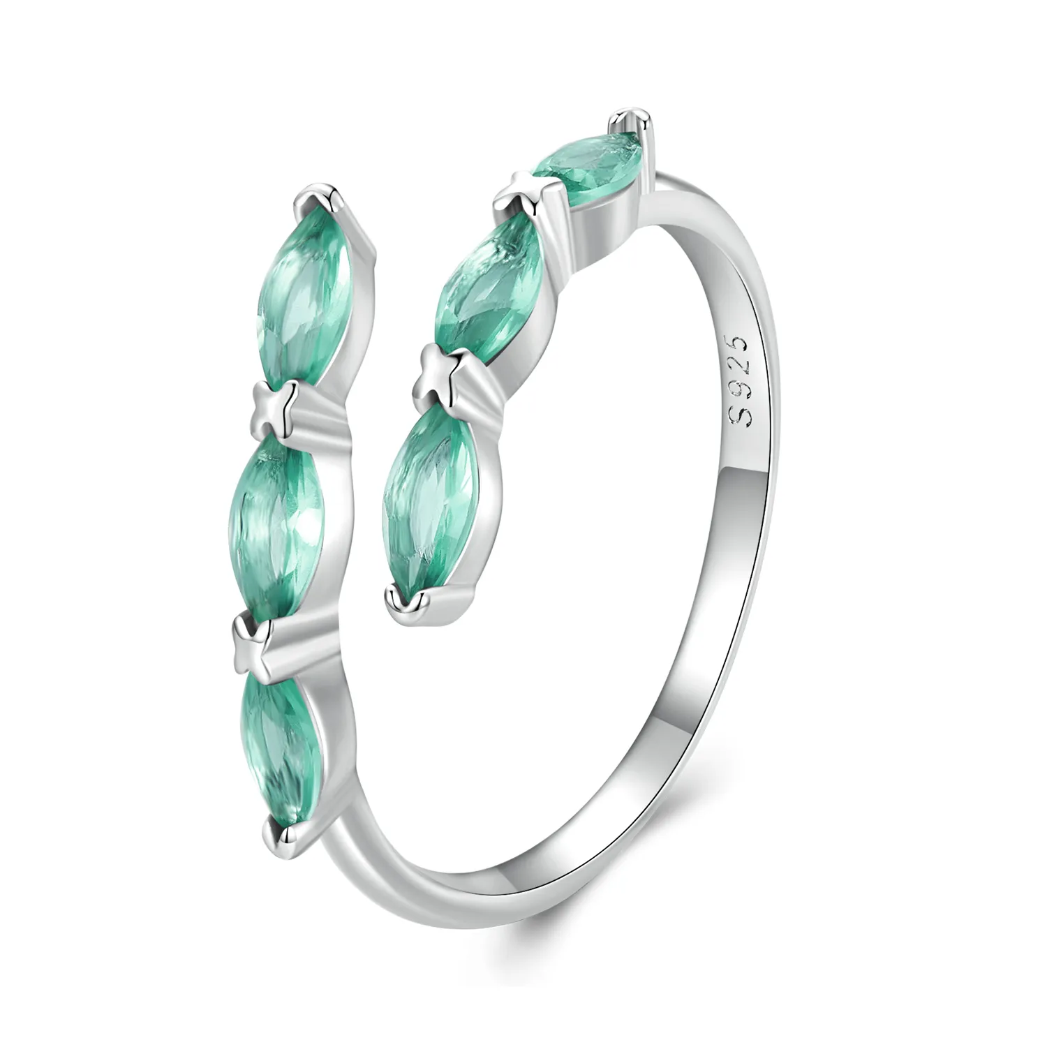 pandora style green ring bsr415