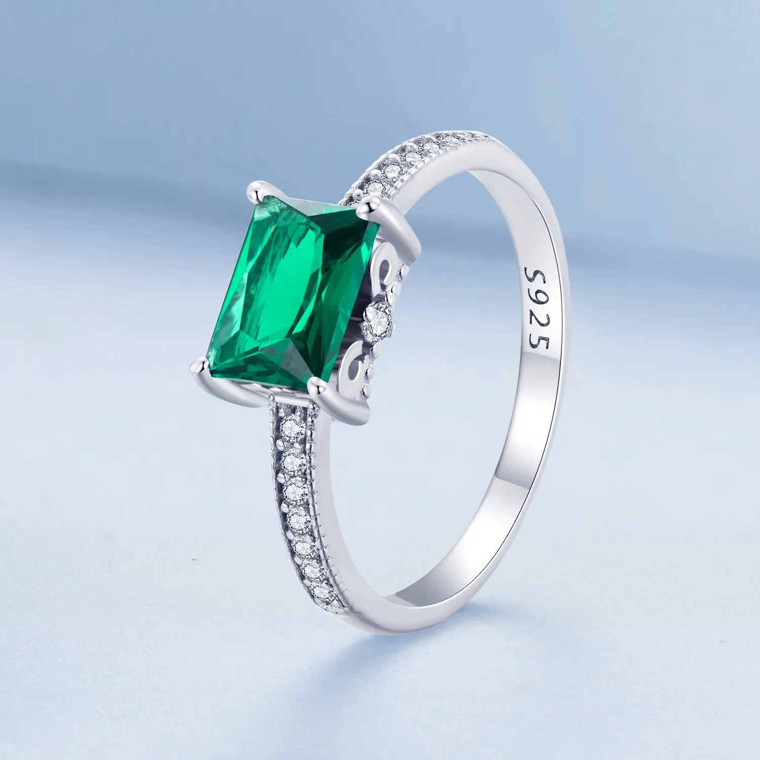 Pandora Style Green Stone Ring - BSR461