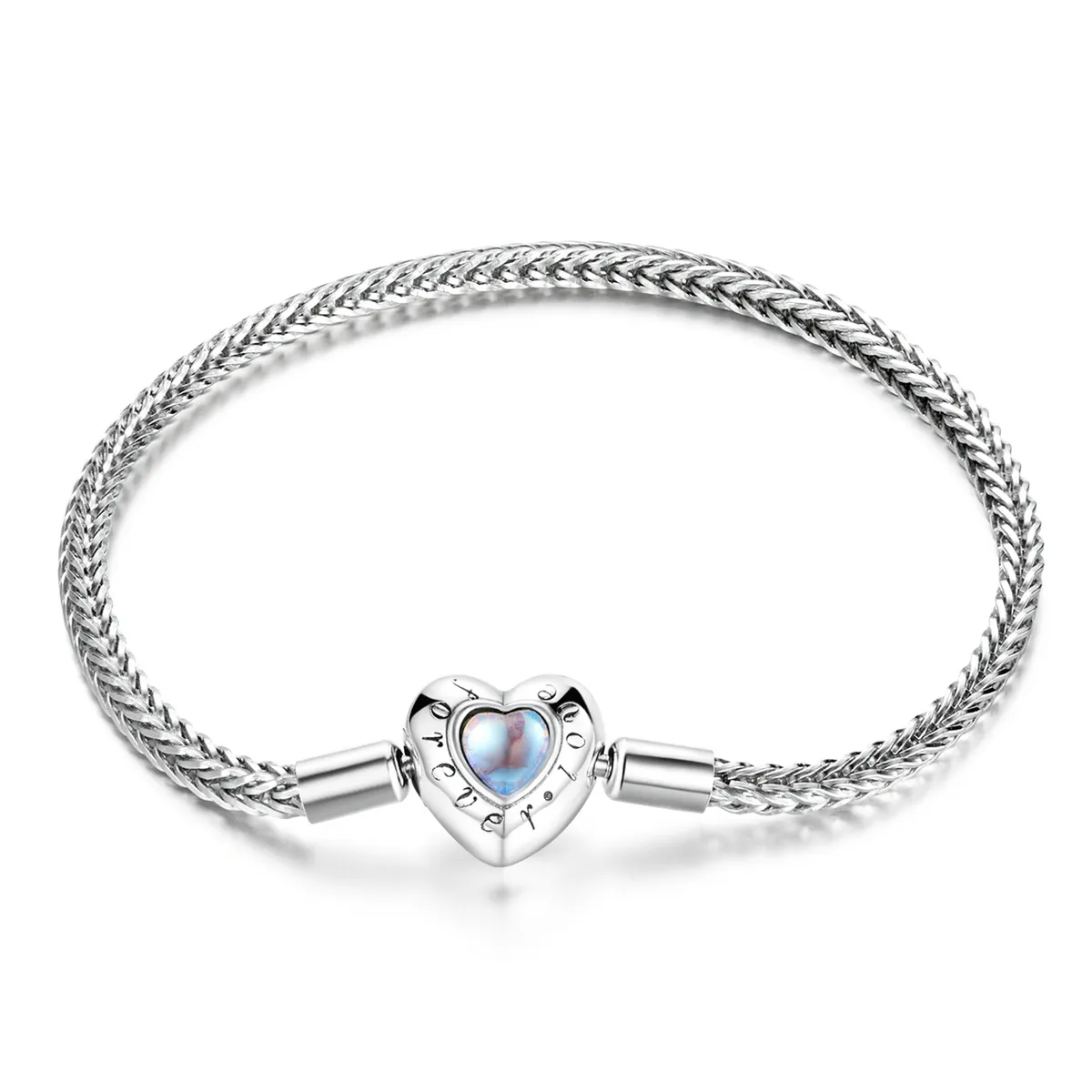 Pandora Style Heart Clasp Bracelet - SCB223