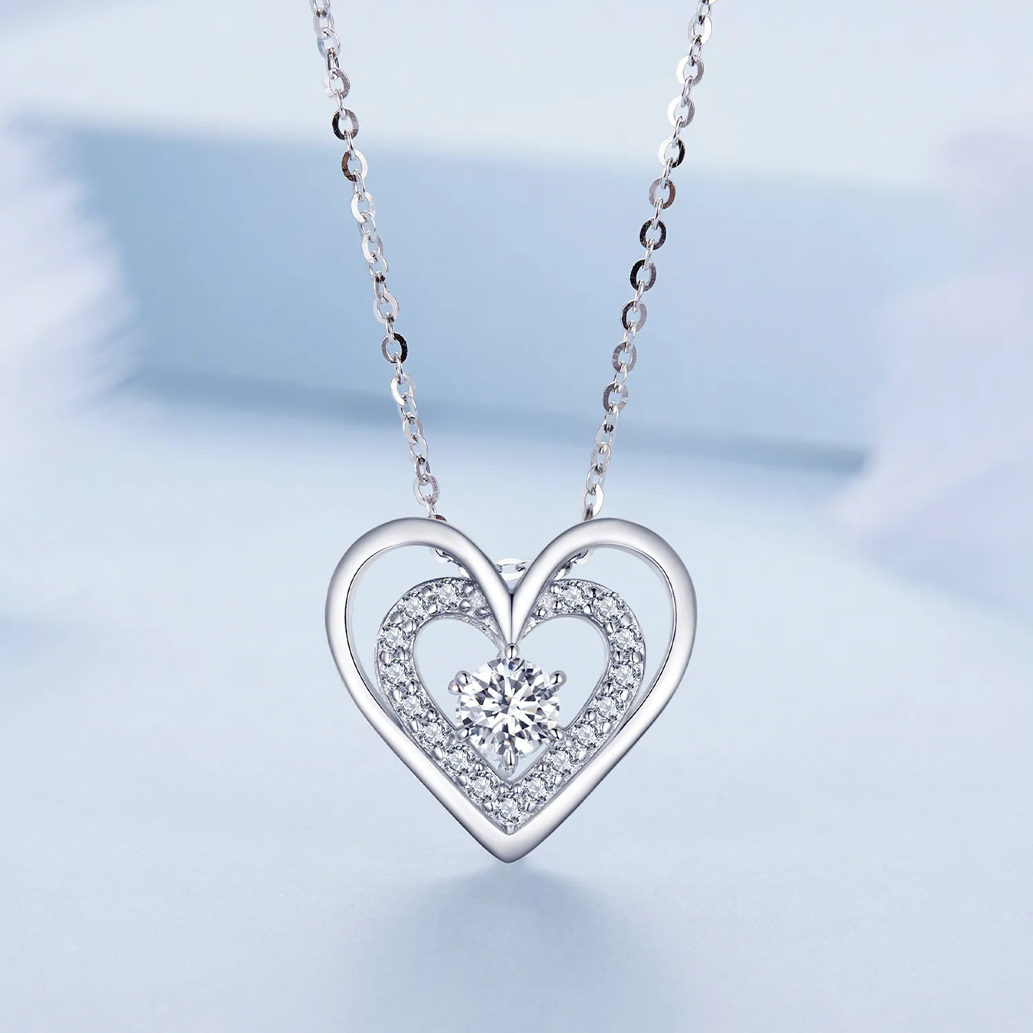 Pandora Style Heart Necklace - BSN342