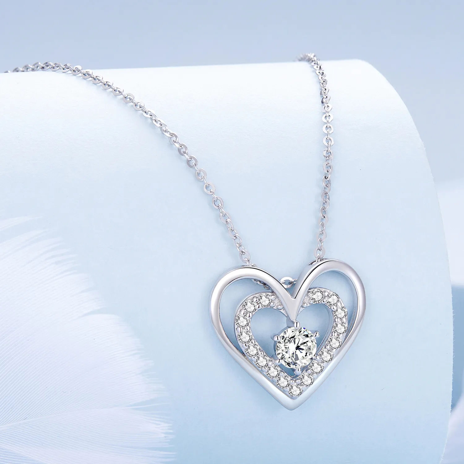 Pandora Style Heart Necklace - BSN342