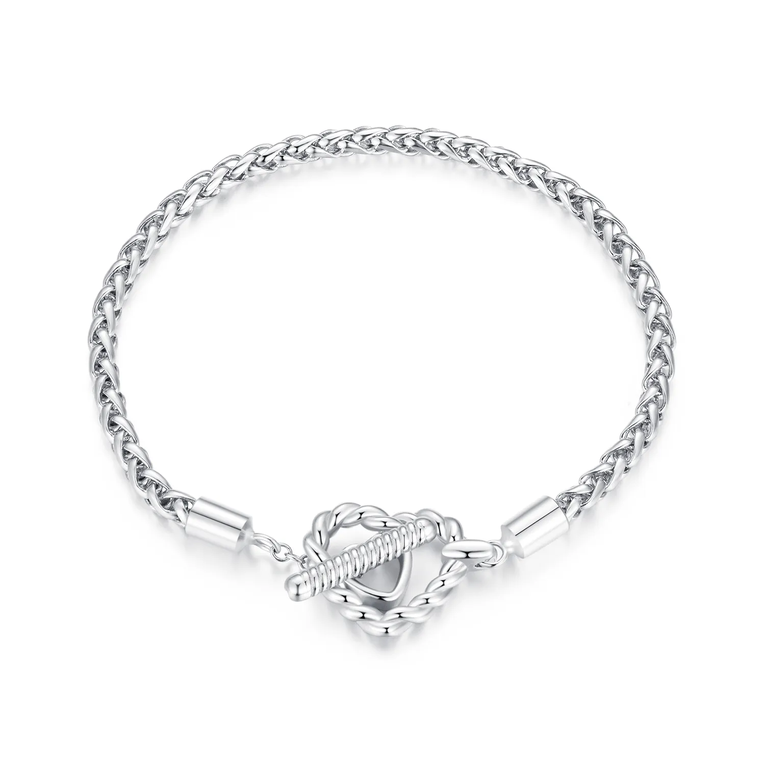 Pandora Style Heart T Bar Bracelet - BSB132