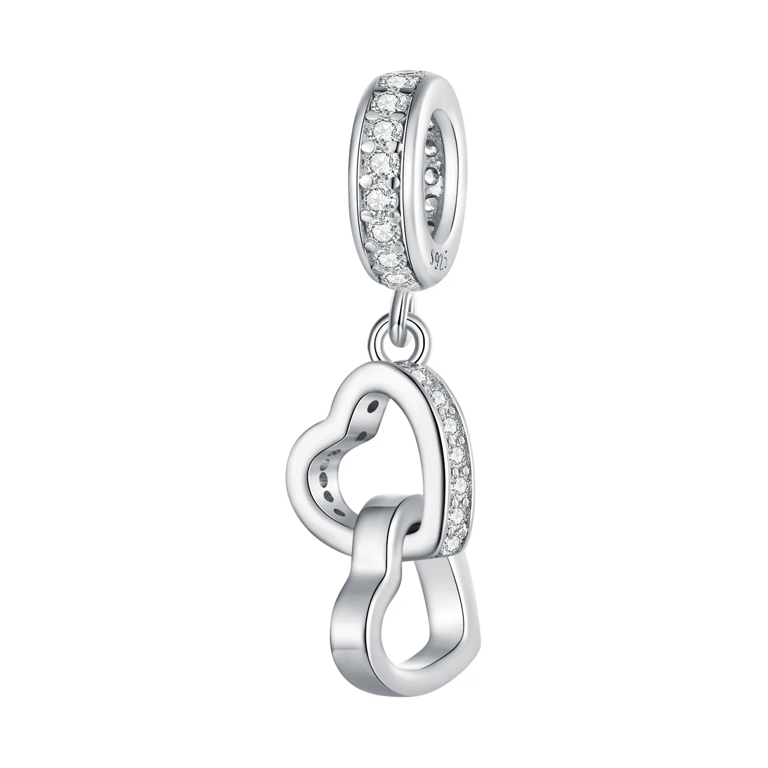 pandora style interlocked hearts charm scc2455