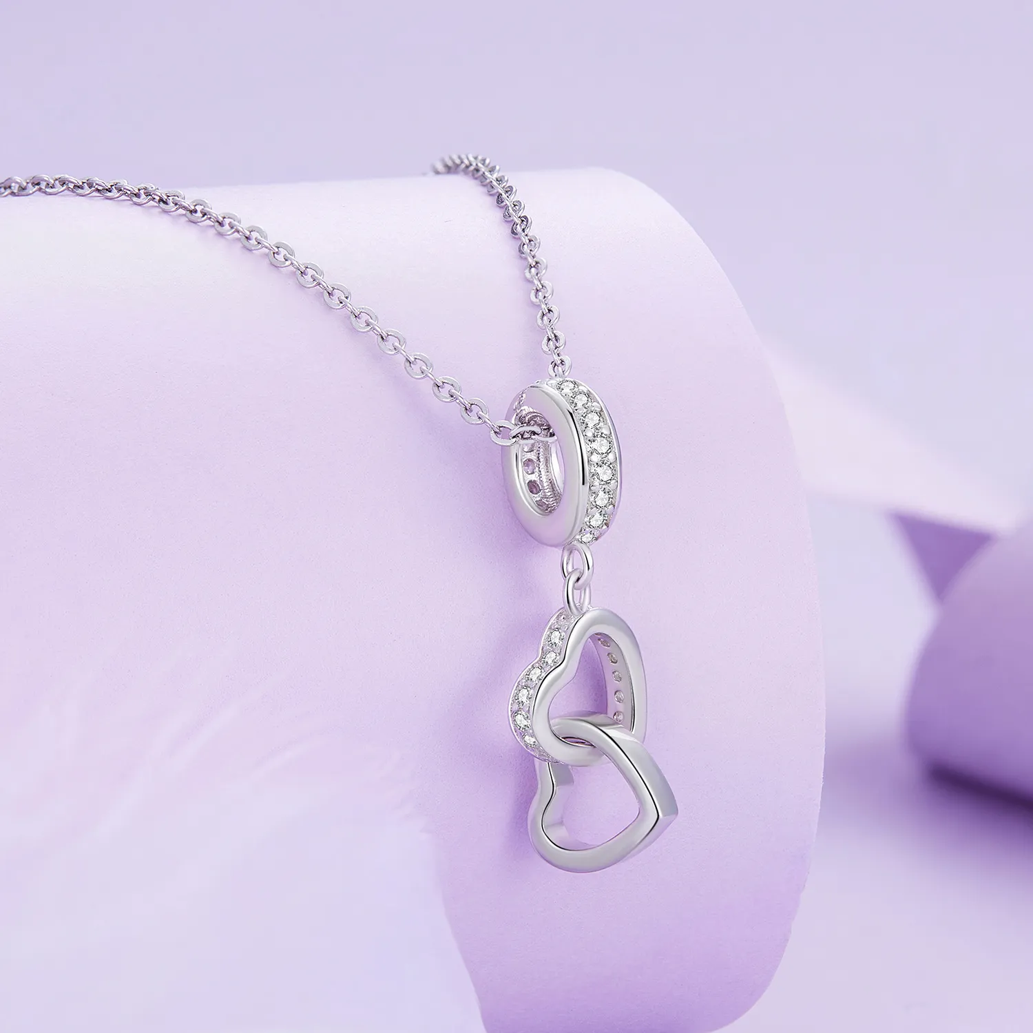 Pandora Style Interlocked Hearts Charm - SCC2455