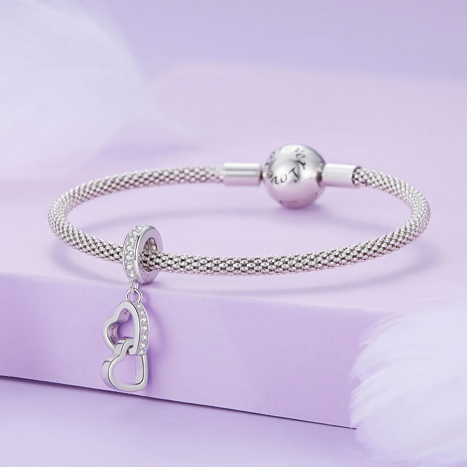 Pandora Style Interlocked Hearts Charm - SCC2455