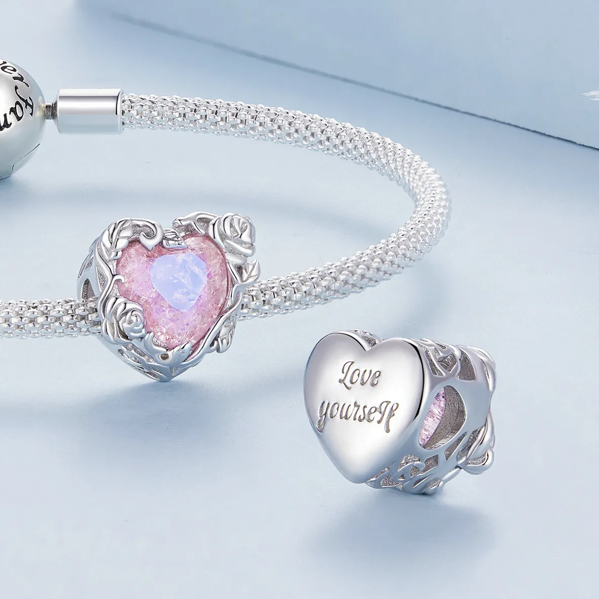 Pandora Style Love Heart Charm - BSC836