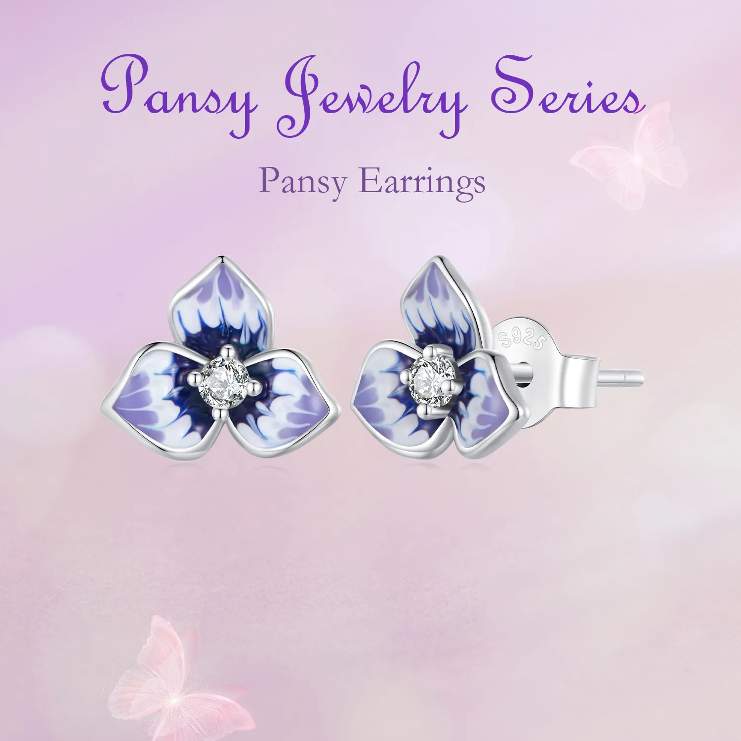 Pandora Style Pansy Earrings - BSE860