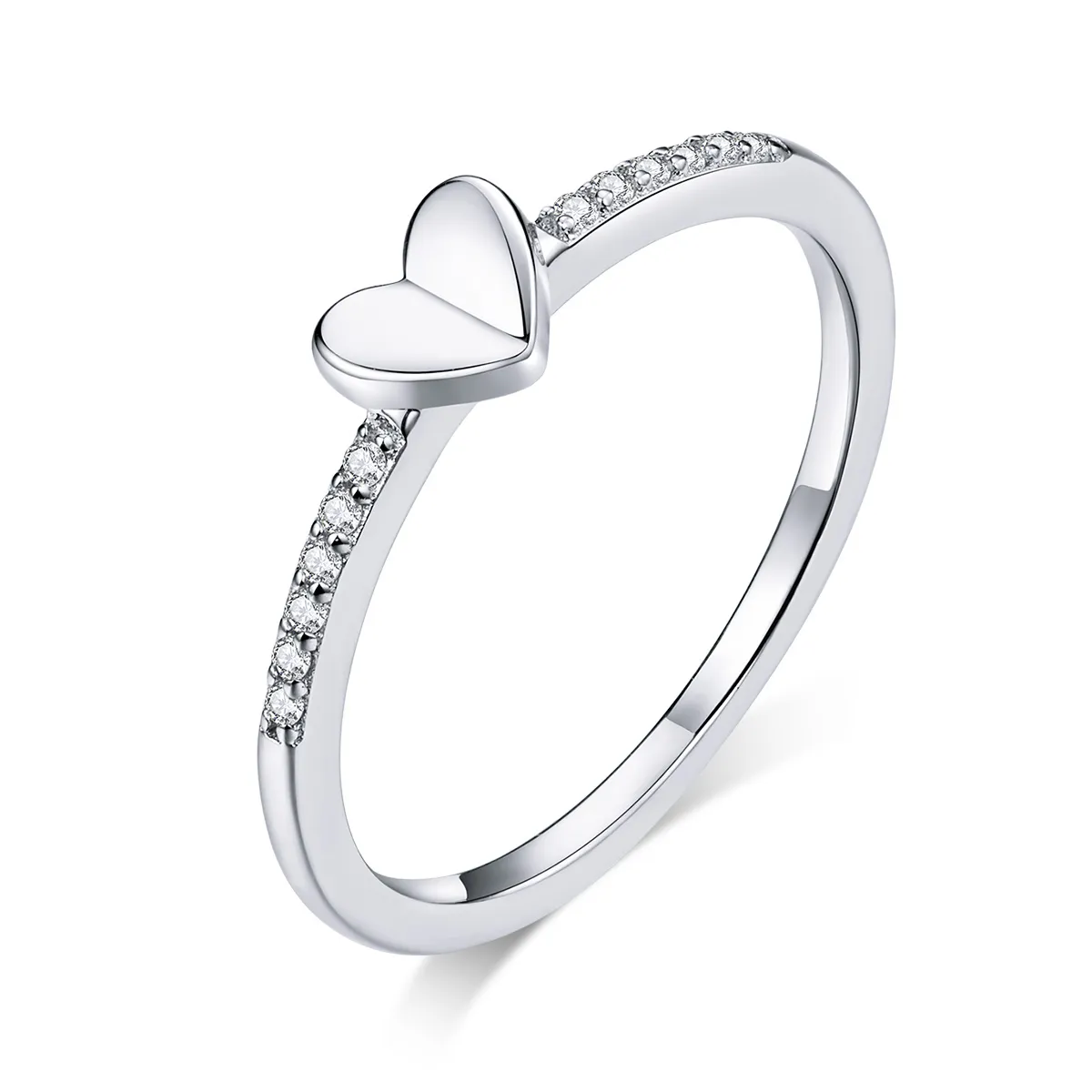 Pandora Style Sparkle And Hearts Ring - BSR121