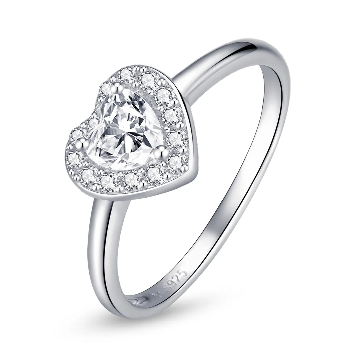 Pandora Style Sparkling Elevated Heart Ring - SCR725