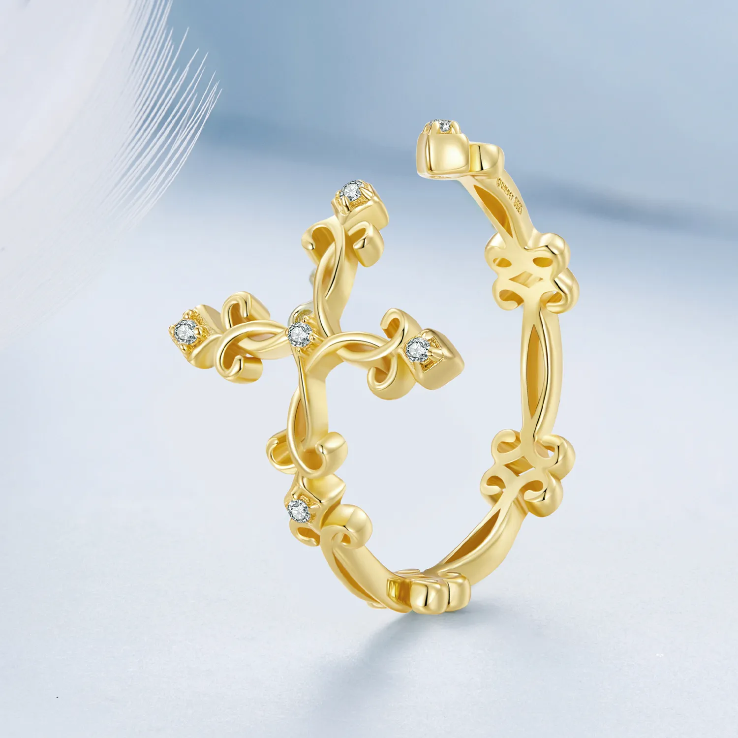 Pandora Style Yellow Gold Ring - BSR041-B