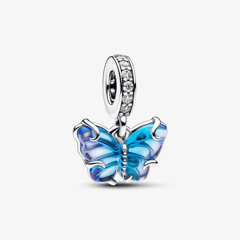 Pandora Blue Murano Glass Butterfly Dangle Charm - 792698C01