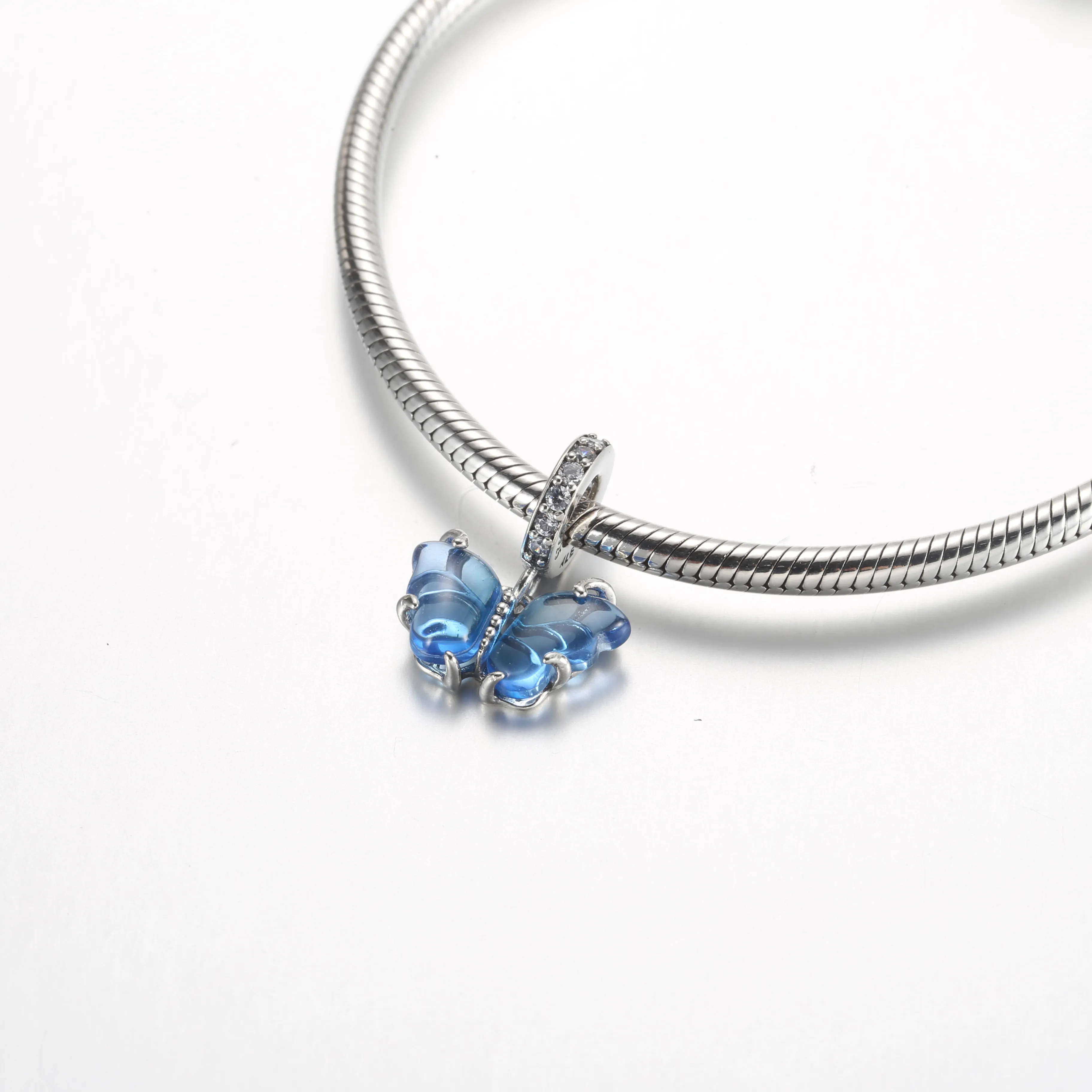 Pandora Blue Murano Glass Butterfly Dangle Charm - 792698C01