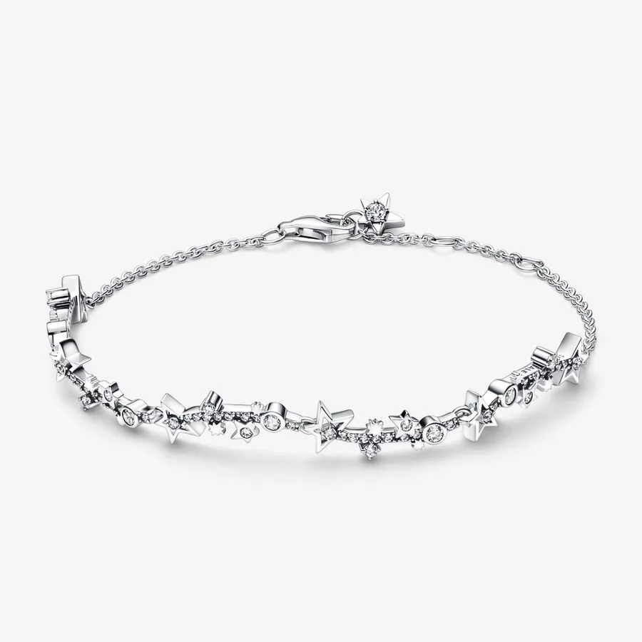 pandora milky way sterling silver bracelet with clear cubic zirconia 592425c01