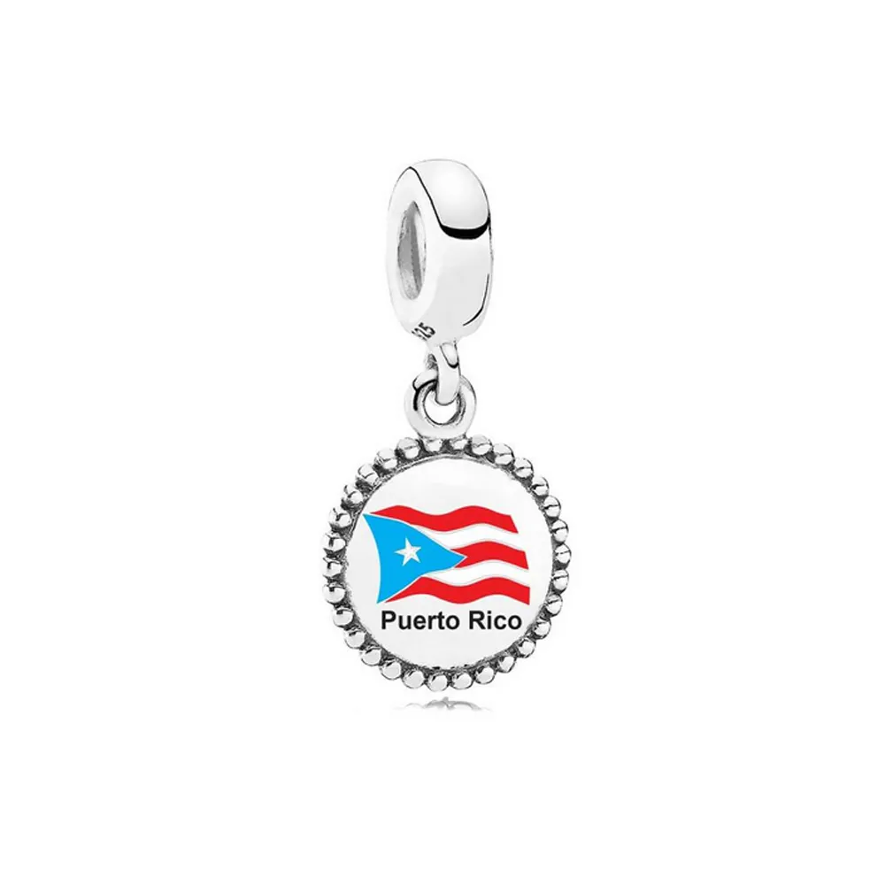 Pandora Puerto Rico Flag Dangle - P-D-3993