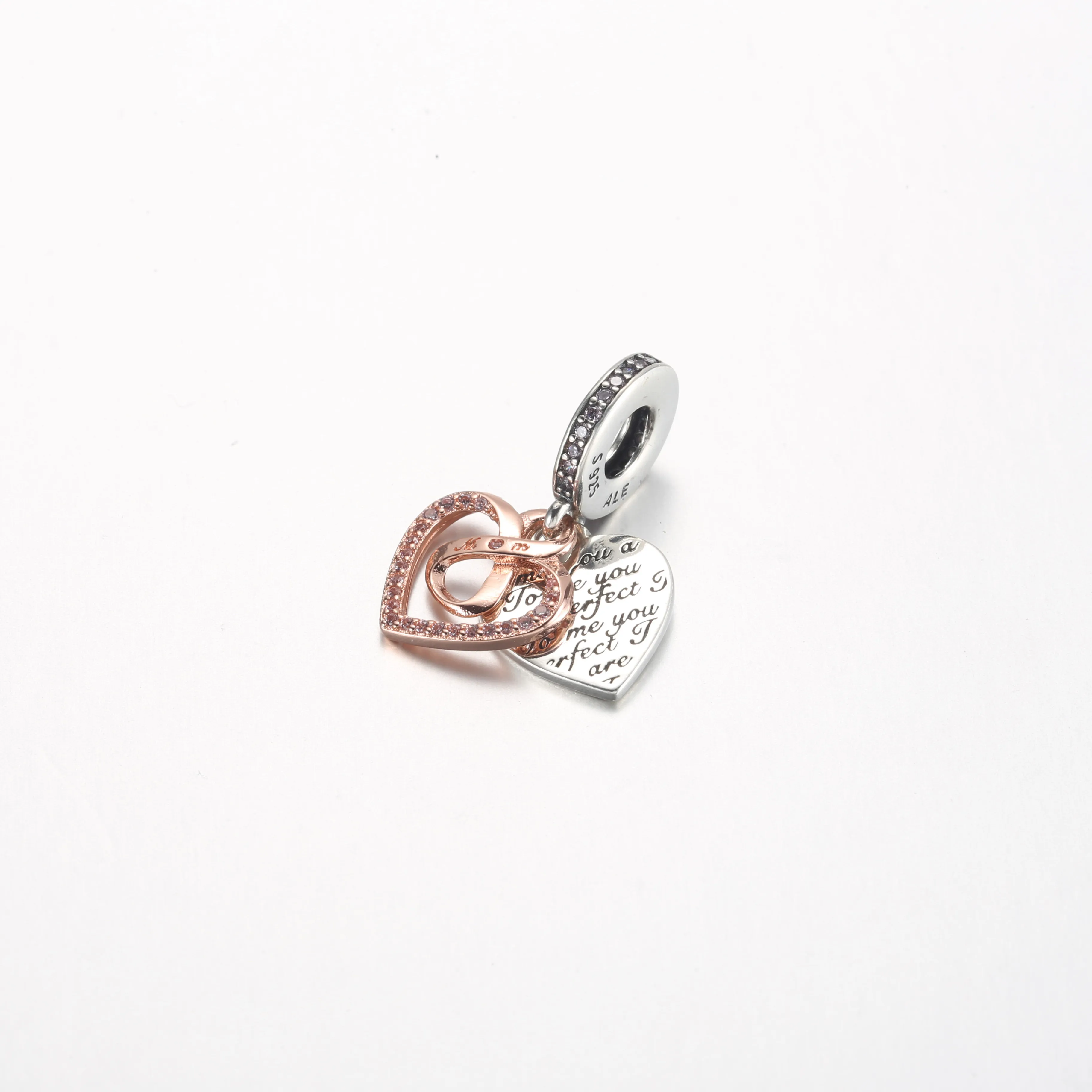 Pandora Two-tone Infinity Heart Double Dangle Charm - 782641C01