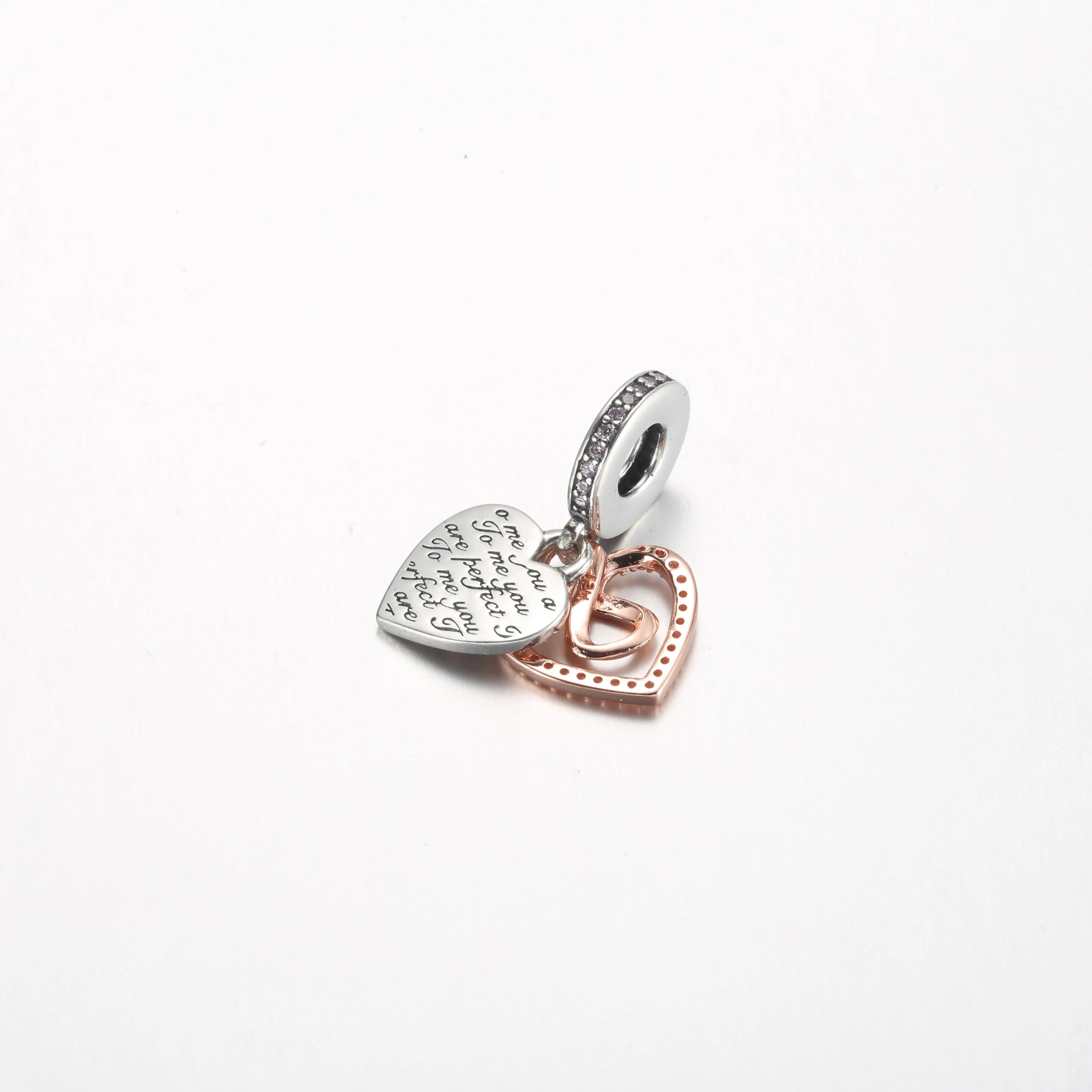 Pandora Two-tone Infinity Heart Double Dangle Charm - 782641C01