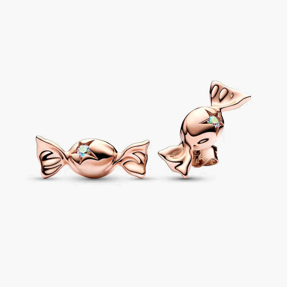 pandora wrapped candy 14k rose goldplated stud earrings 282638c01