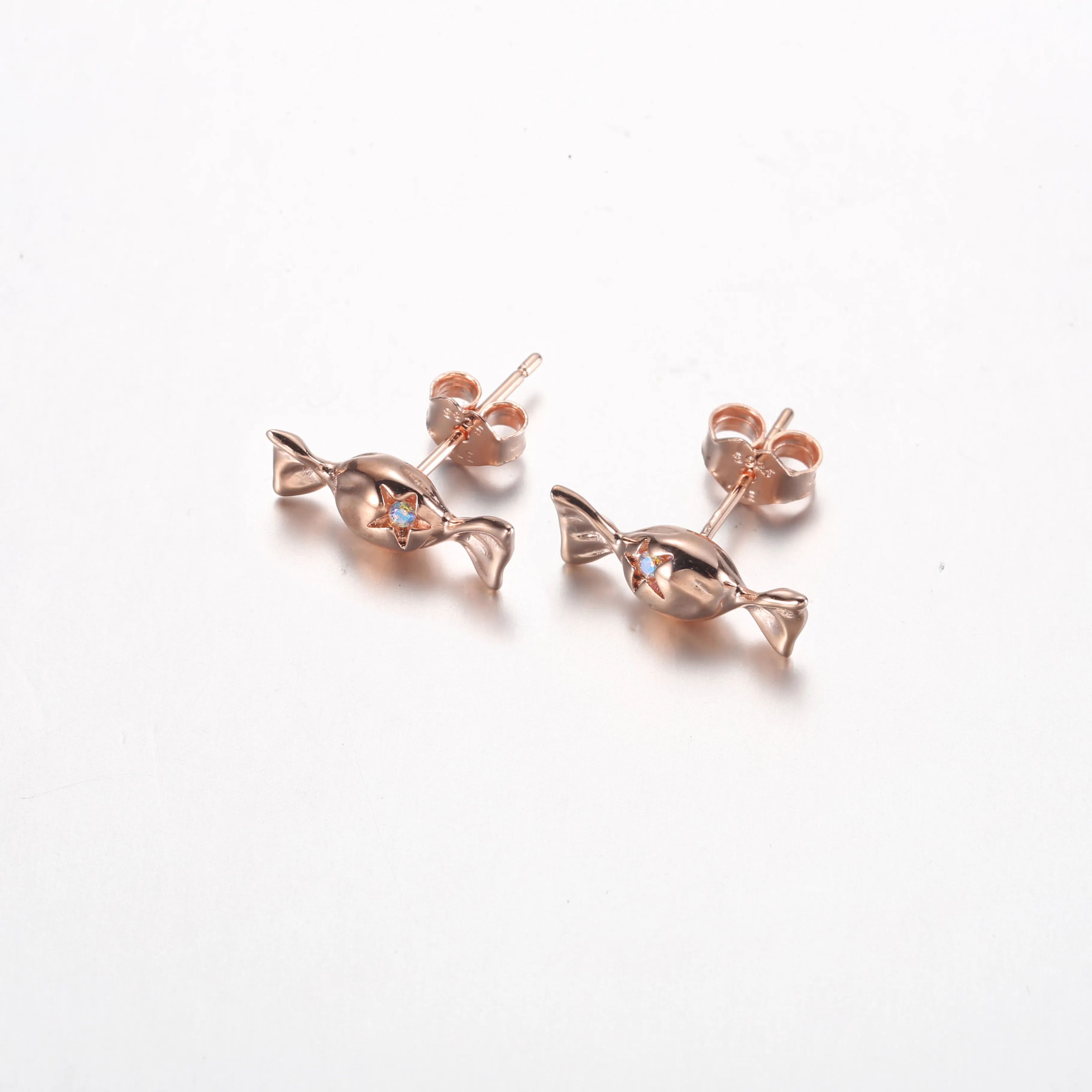 Pandora Wrapped candy 14k rose gold-plated stud earrings - 282638C01