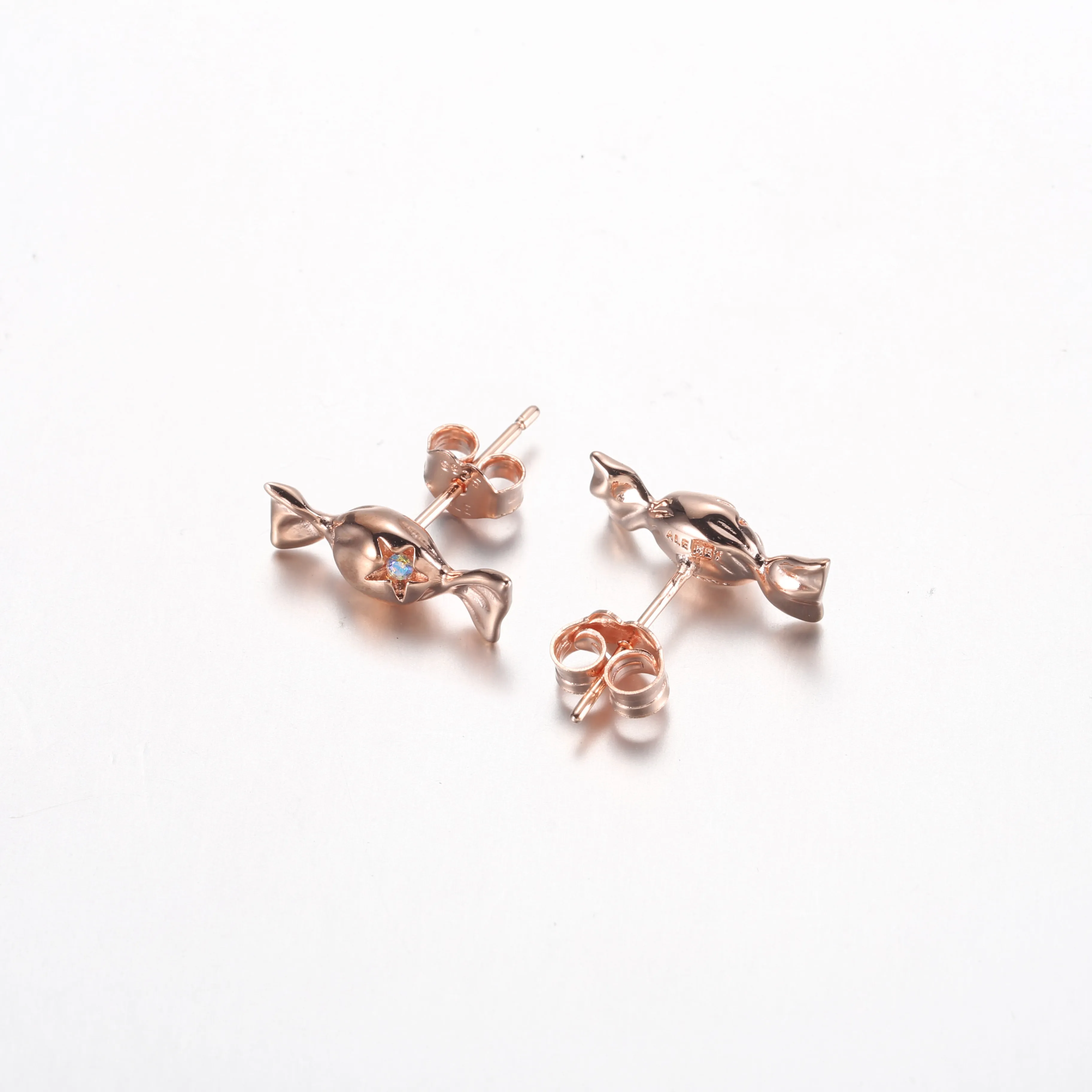 Pandora Wrapped candy 14k rose gold-plated stud earrings - 282638C01