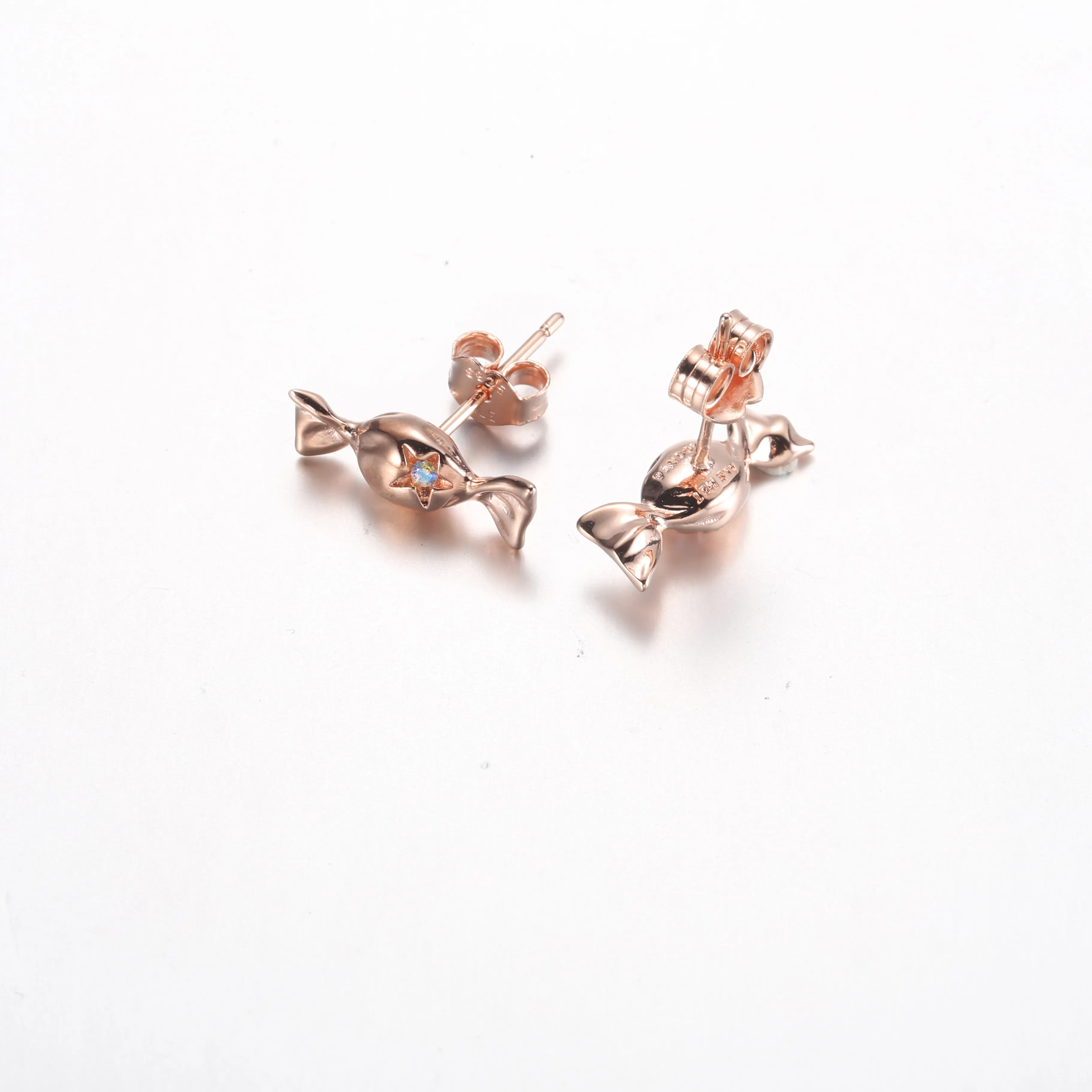 Pandora Wrapped candy 14k rose gold-plated stud earrings - 282638C01