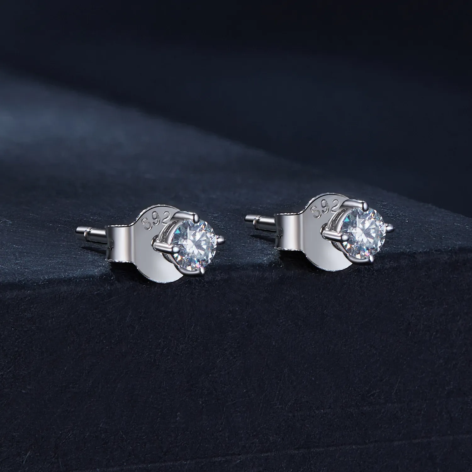 Pandora Style 0.1Ct Moissanite Studs Earrings(Two Certificates) - MSE038