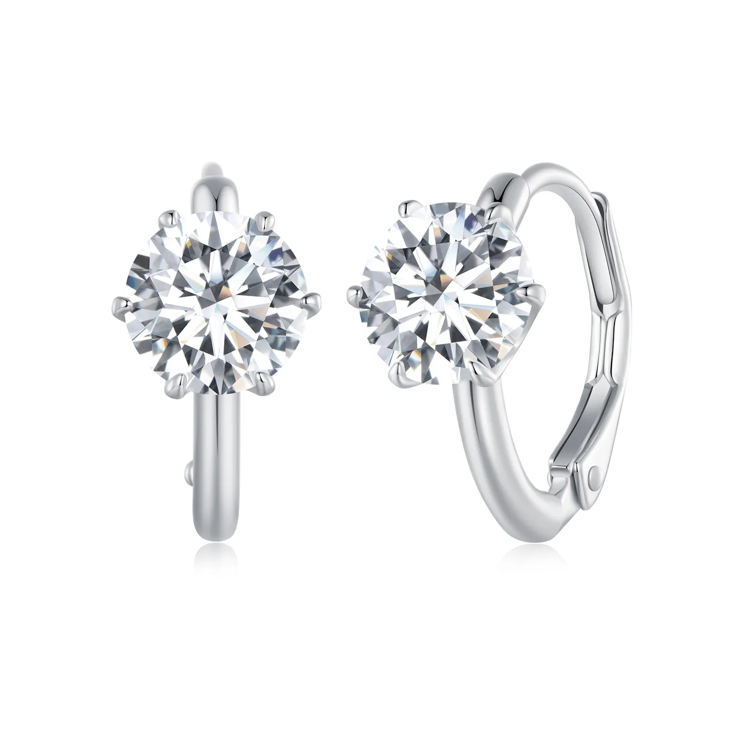 pandora style 1ct moissanite hoop earringsone certificate mse037