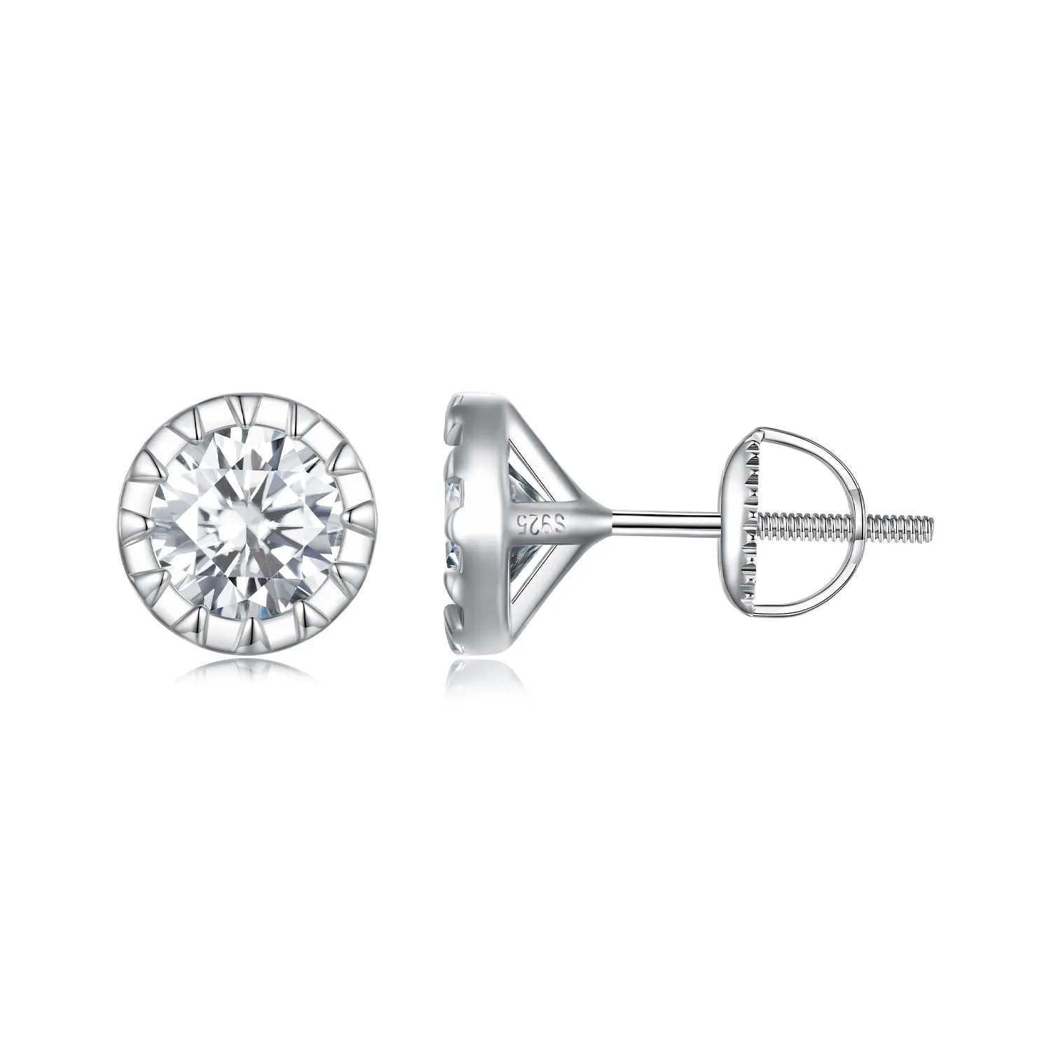 pandora style 1ct moissanite studs earrings mse027