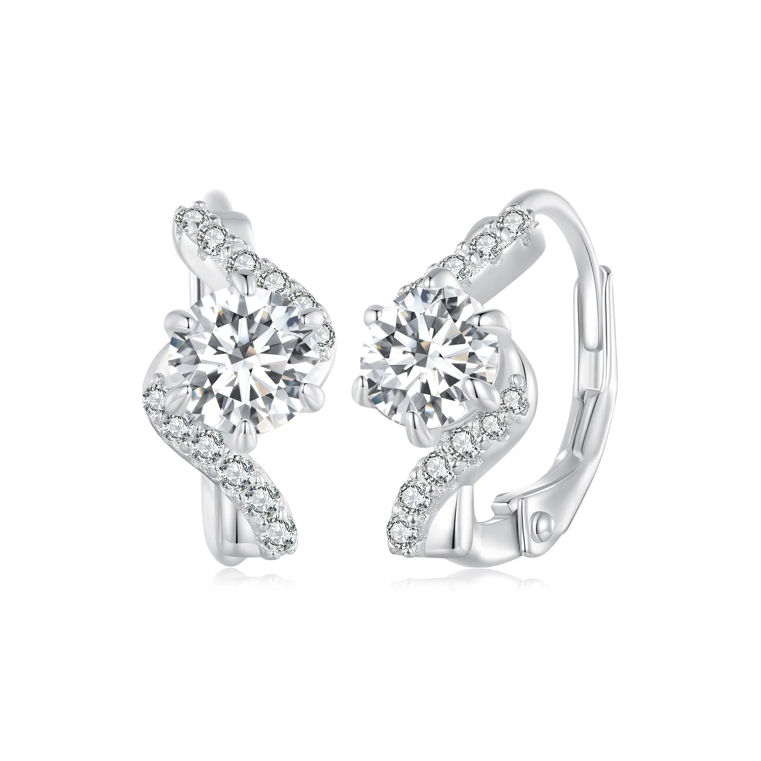 Pandora Style 50 Pointsmoissanite Hoop Earrings(Two Certificates) - MSE036