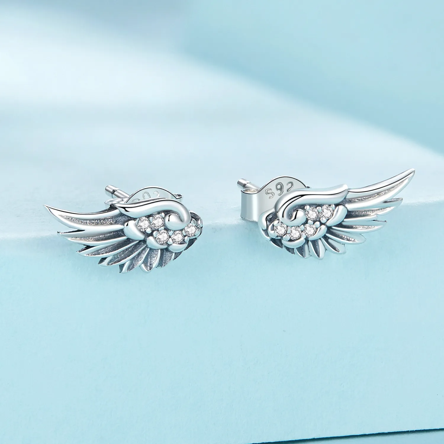 Pandora Style Angel Wings Studs Earrings - SCE1579