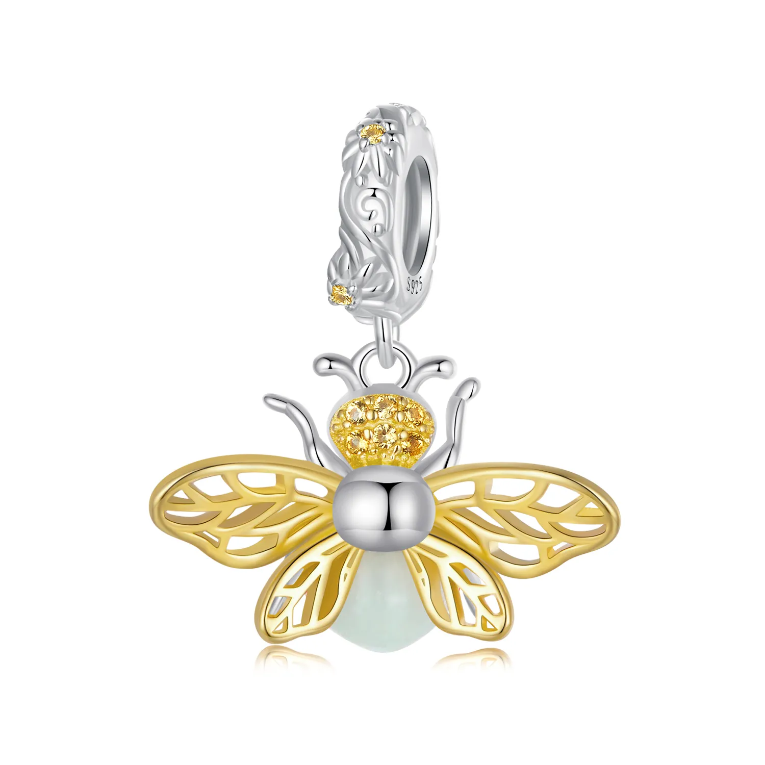 pandora style bee glowinthedark dangle scc2616