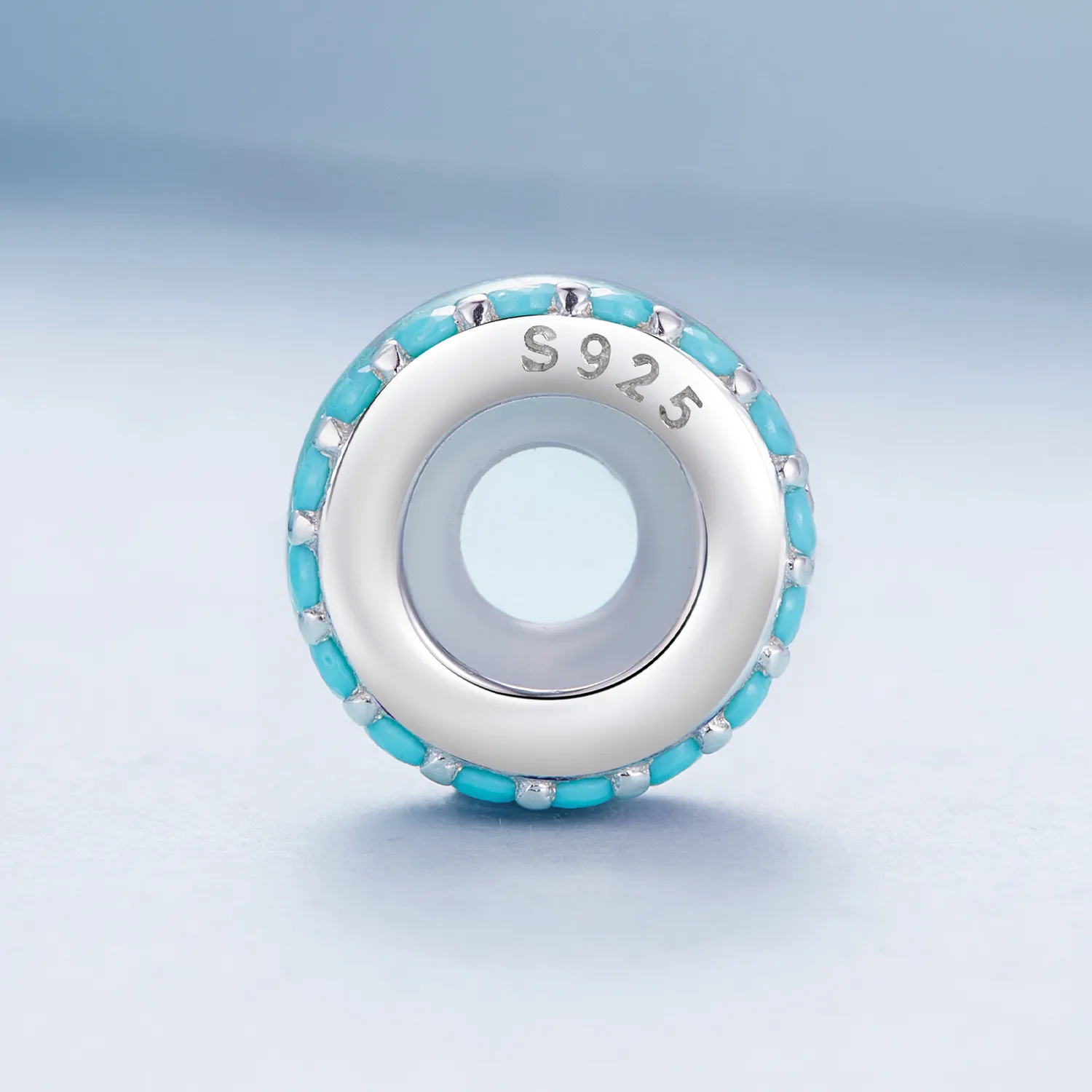 Pandora Style Blue Double Layer Silicone Spacer - BSC883-TQ