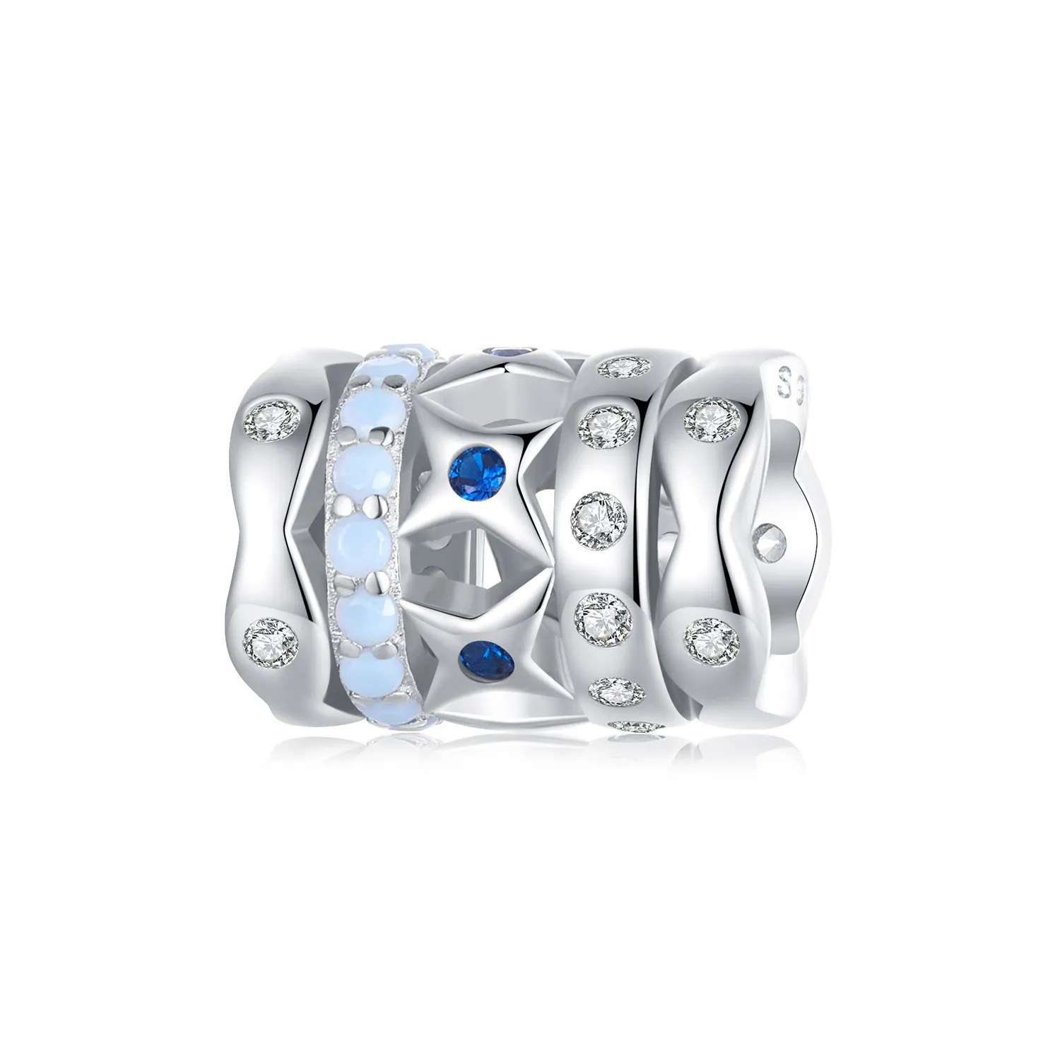 pandora style blue star charm bsc919