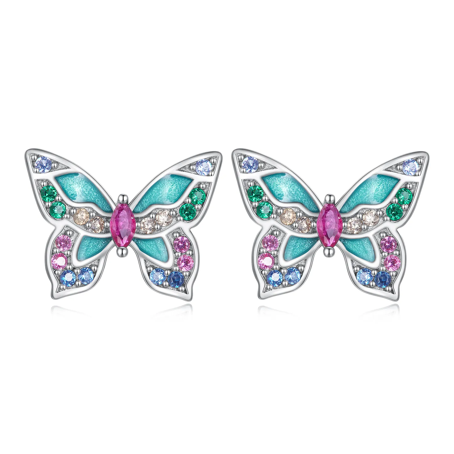 pandora style butterfly studs earrings bse807