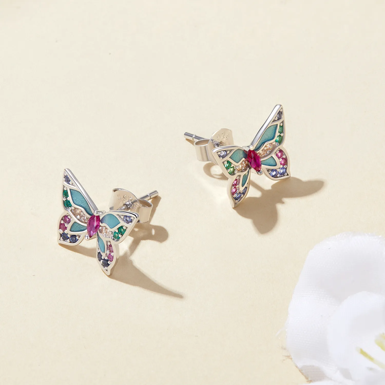 Pandora Style Butterfly Studs Earrings - BSE807