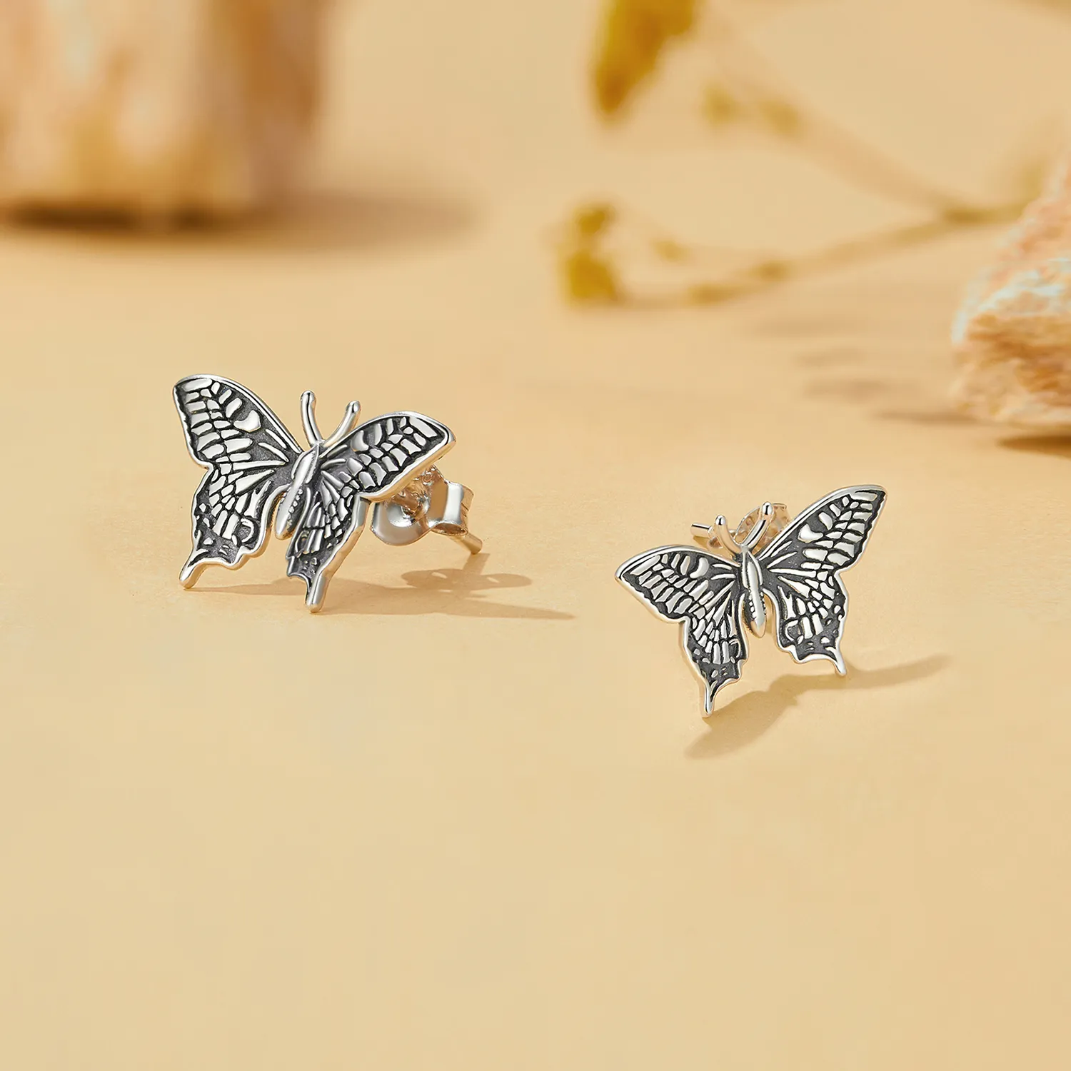 Pandora Style Butterfly Studs Earrings - SCE1637