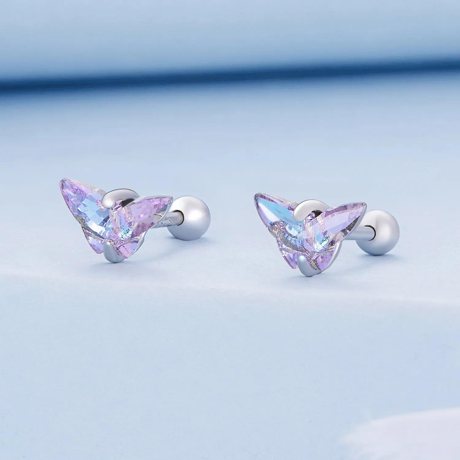 Pandora Style Butterfly Thread Studs Earrings - BSE797