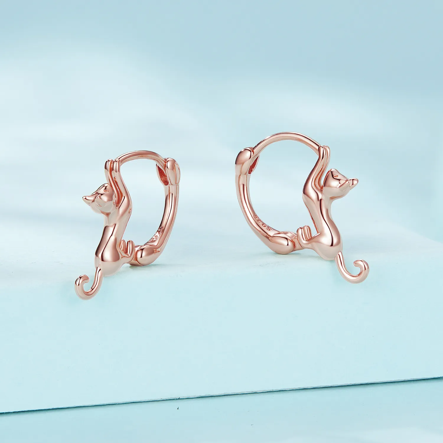 Pandora Style Cat Hoop Earrings - SCE1488-LC