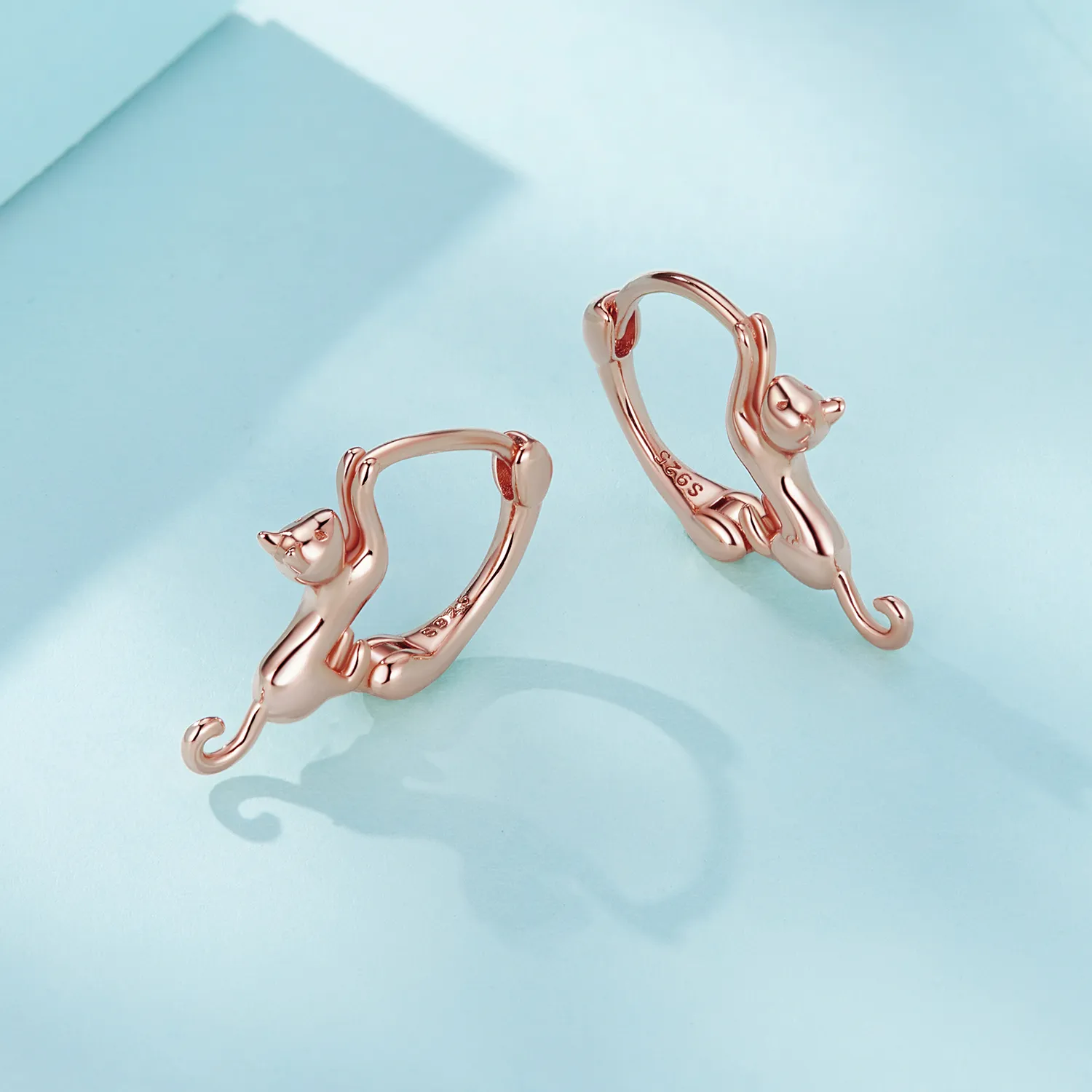 Pandora Style Cat Hoop Earrings - SCE1488-LC