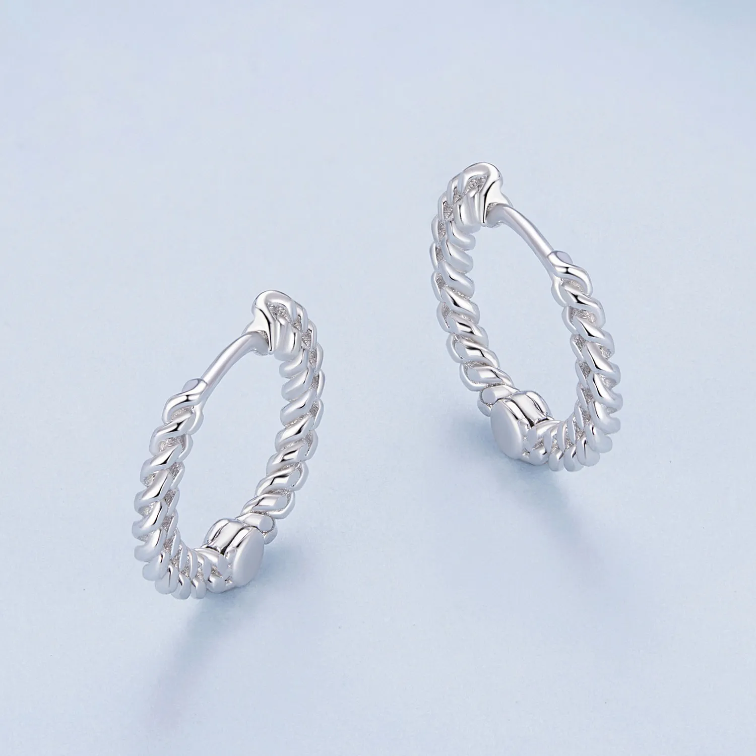 Pandora Style Chain Hoop Earrings - BSE906