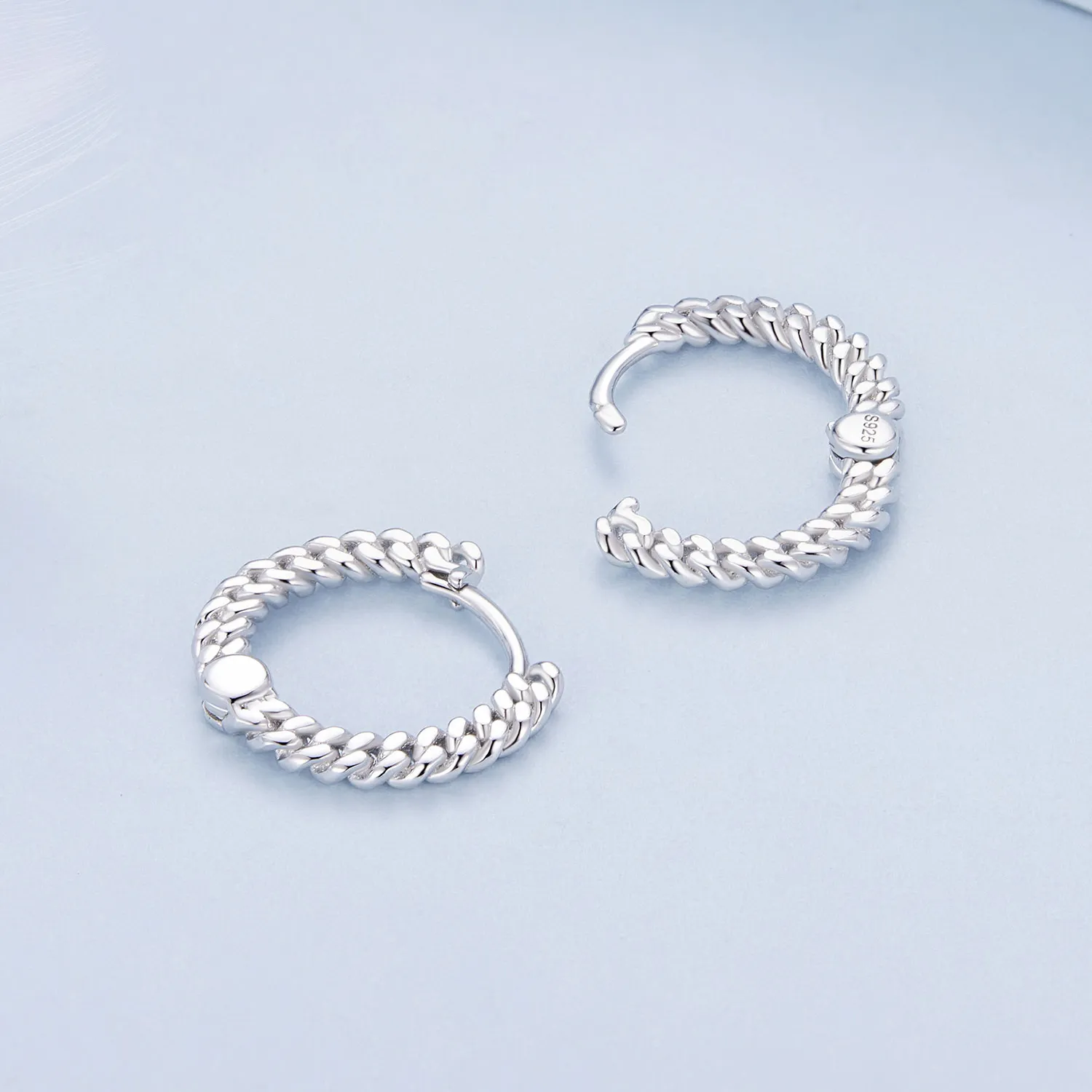 Pandora Style Chain Hoop Earrings - BSE906