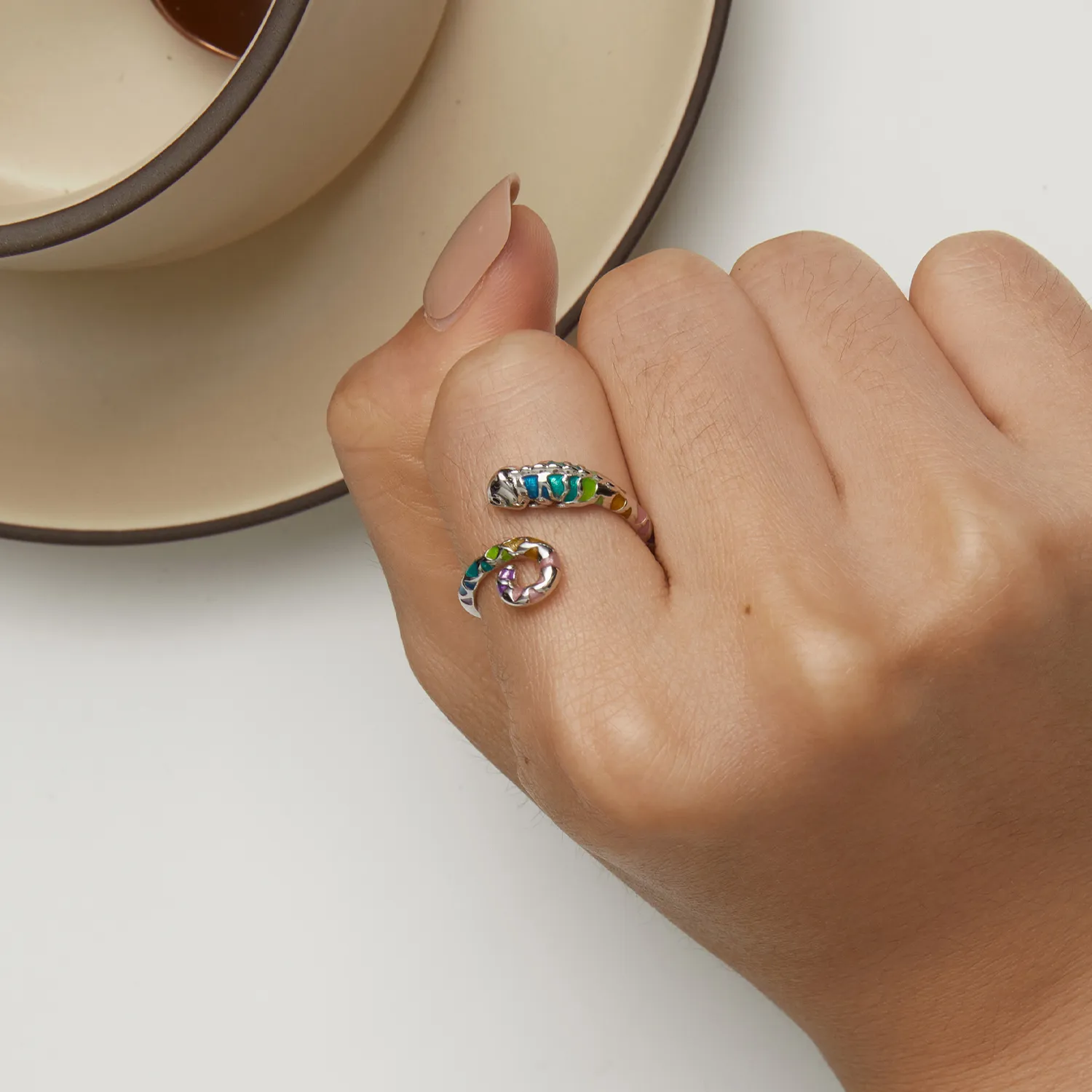 Pandora Style Chameleon Open Ring - BSR475-E