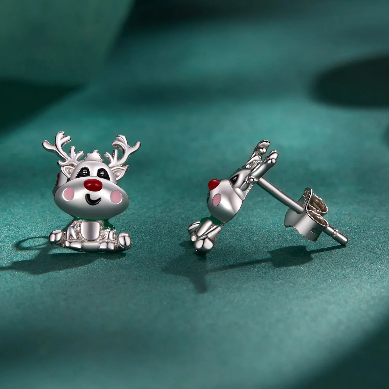 Pandora Style Christmas Reindeer Studs Earrings - BSE920